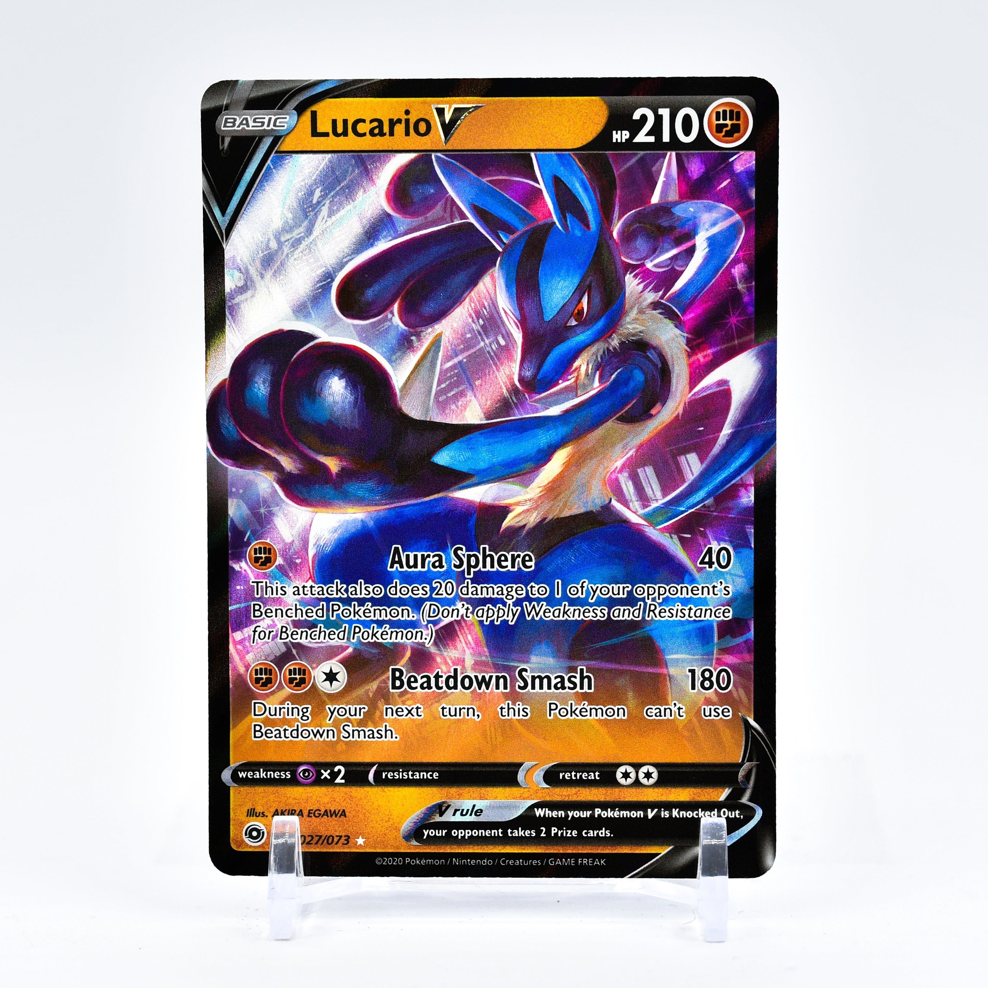 Lucario V - 027/073 Champion's Path Ultra Rare Pokemon - NM/MINT