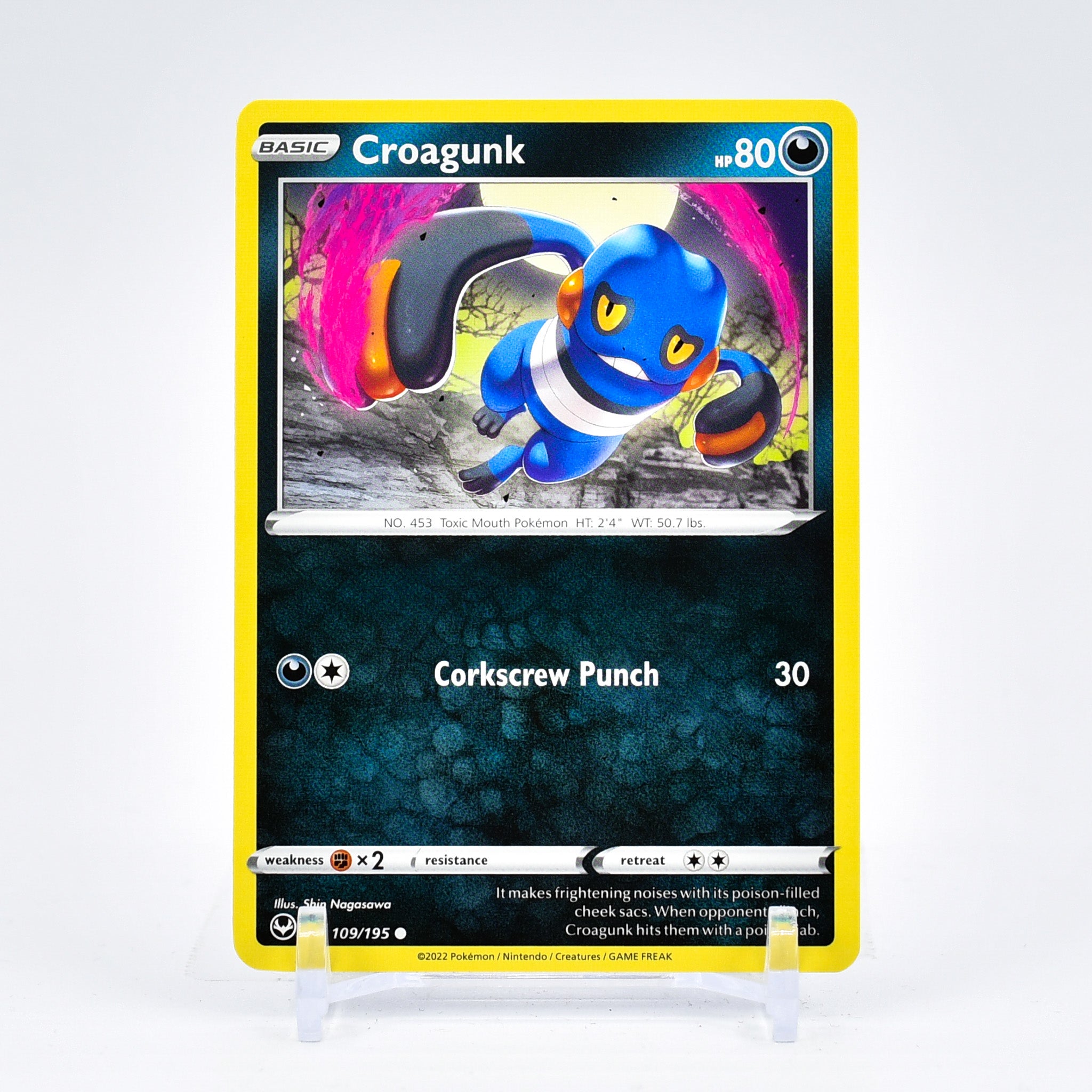 Croagunk - 109/195 Silver Tempest Common Pokemon - NM/MINT