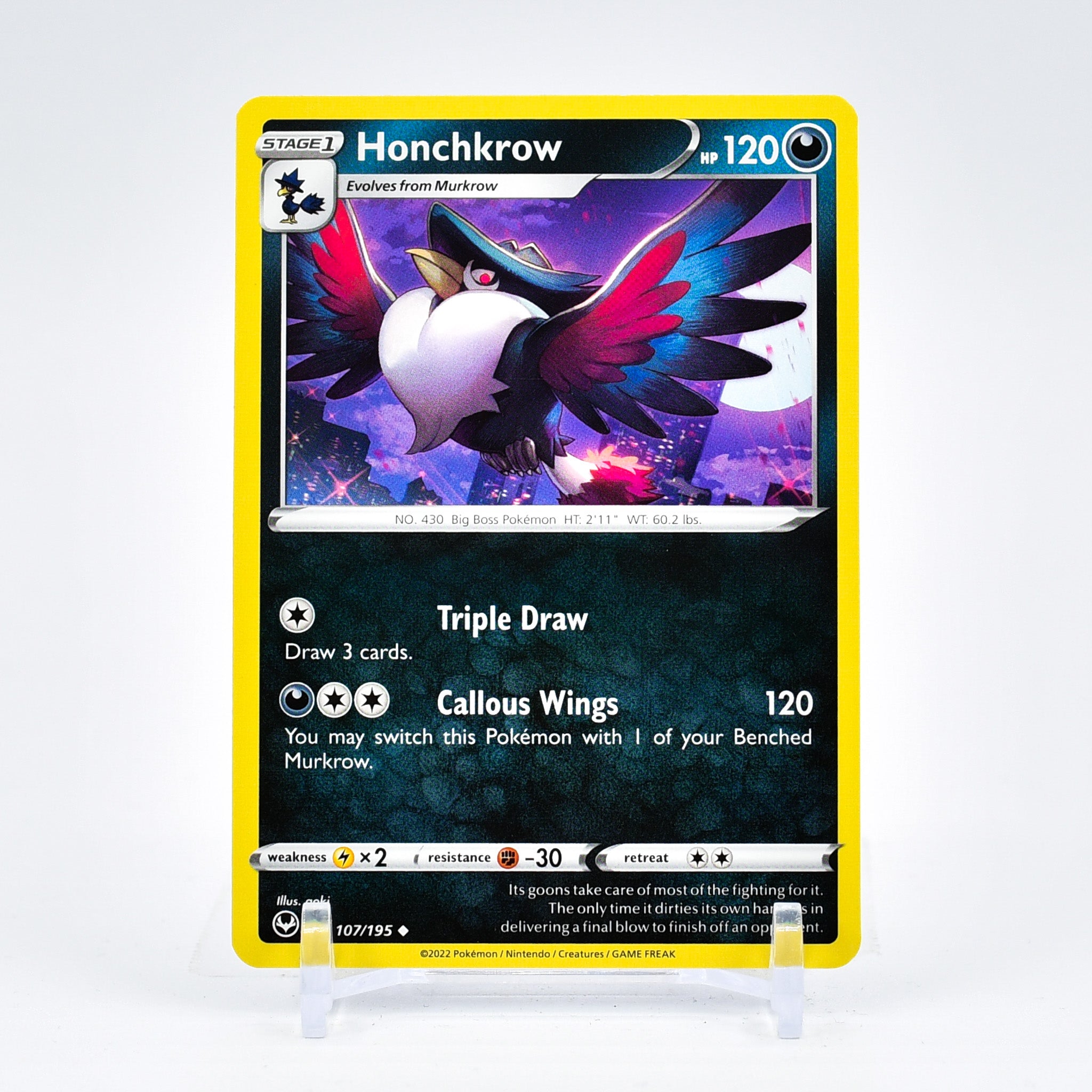 Honchkrow - 107/195 Silver Tempest Uncommon Pokemon - NM/MINT