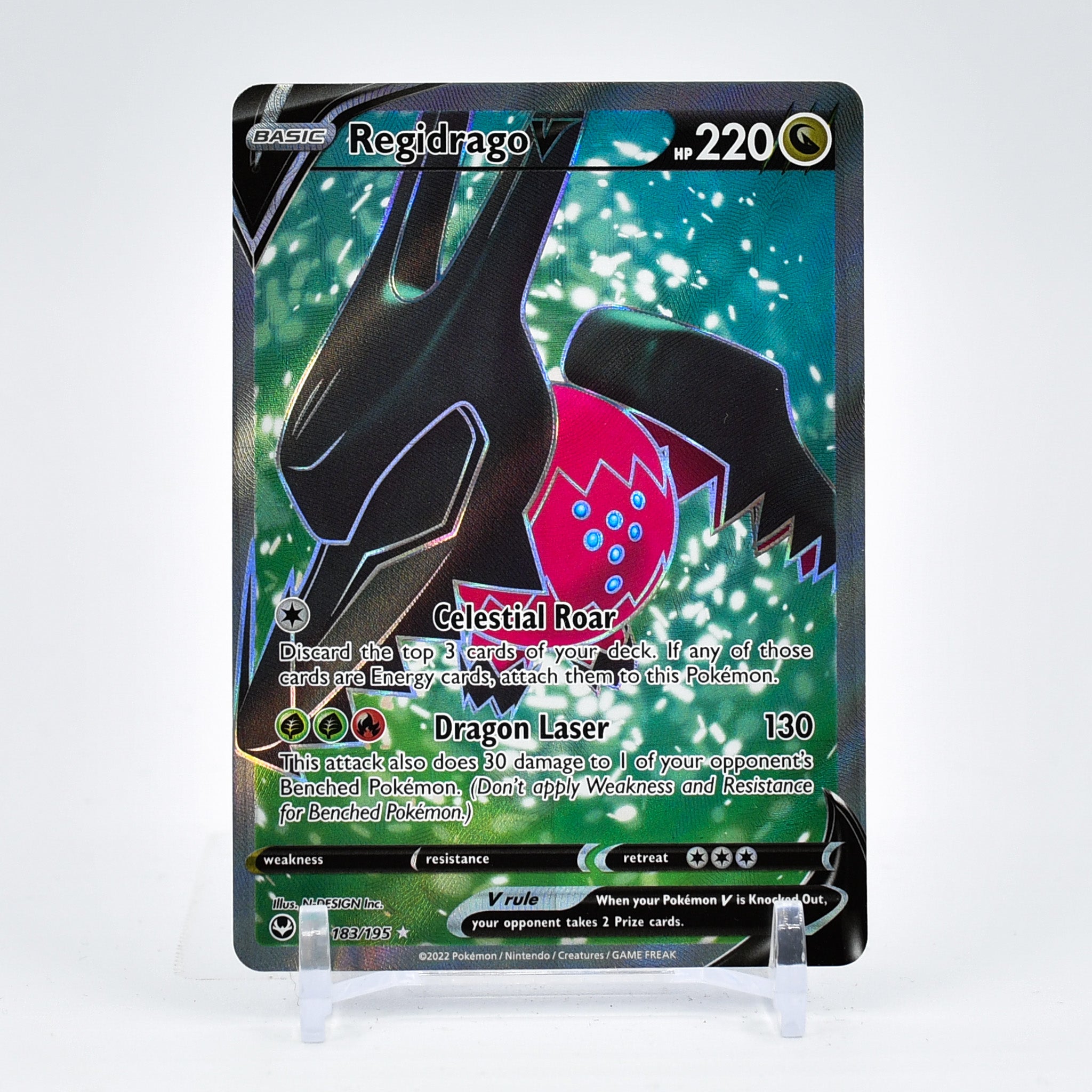Regidrago V - 183/195 Silver Tempest FULL ART Pokemon - NM/MINT