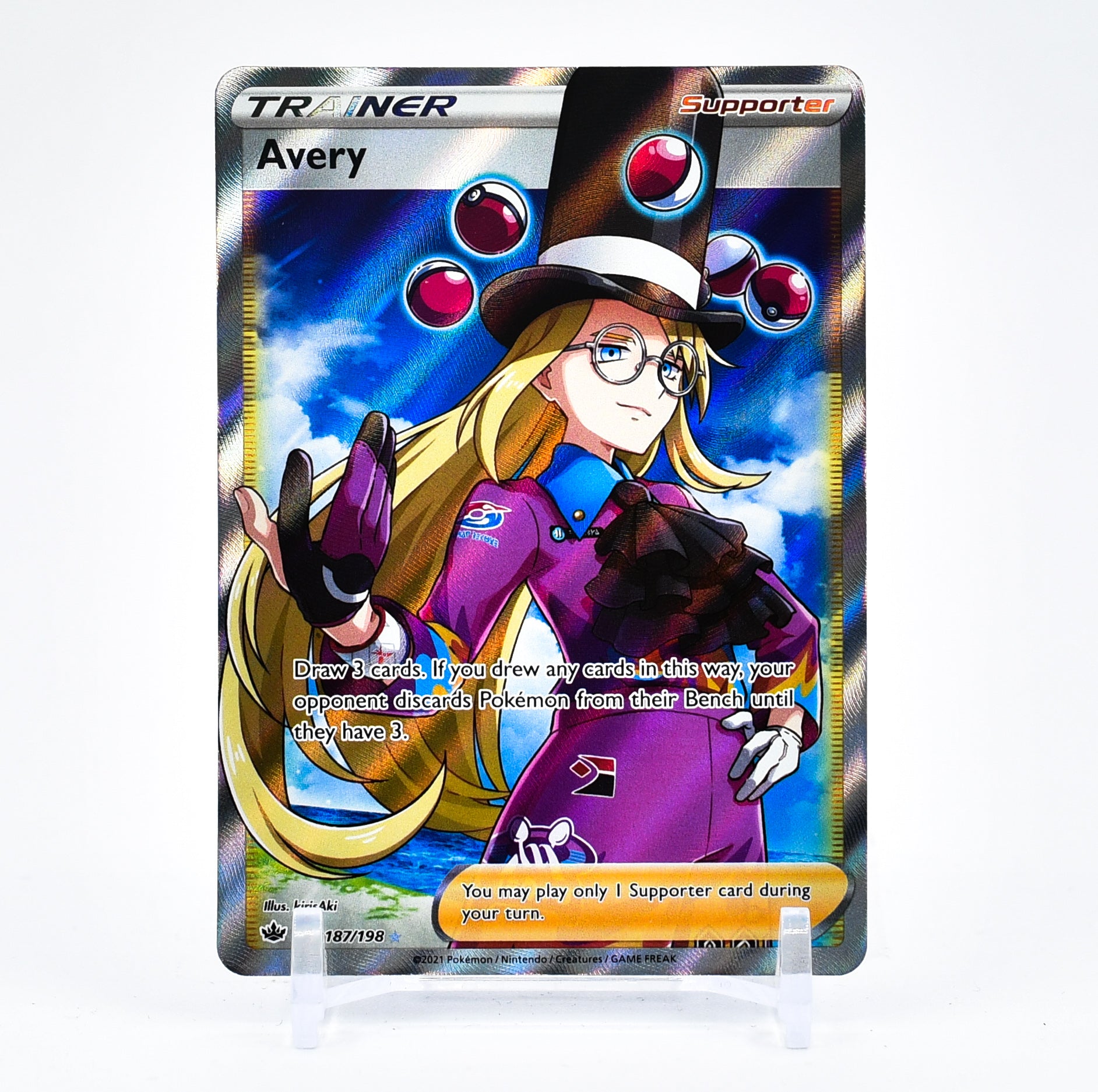 Avery - 187/198 Chilling Reign FULL ART Trainer - NM/MINT
