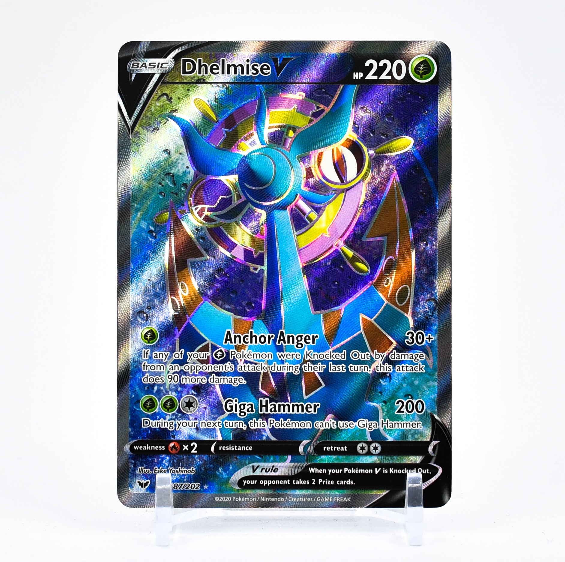 Dhelmise V - 187/202 Sword & Shield FULL ART Pokemon - NM/MINT