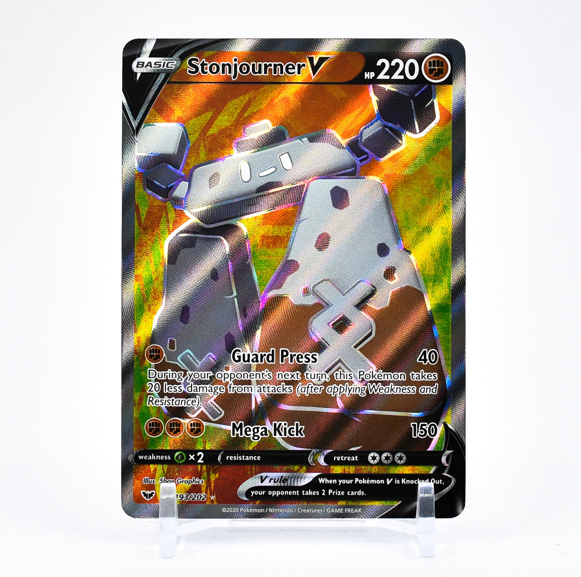 Stonjourner V - 193/202 Sword & Shield FULL ART Pokemon - NM/MINT