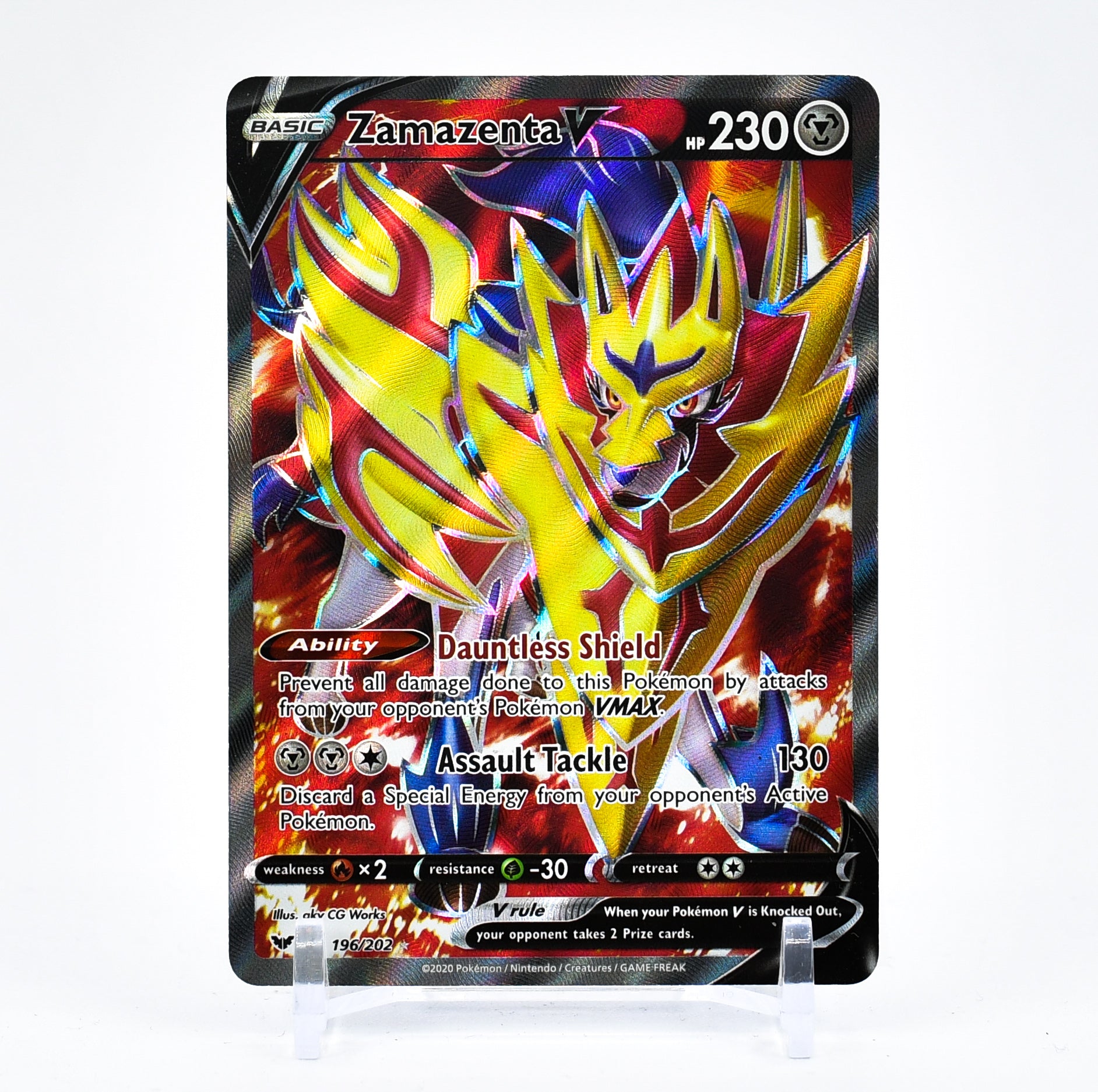 Zamazenta V - 196/202 Sword & Shield FULL ART Pokemon - NM/MINT