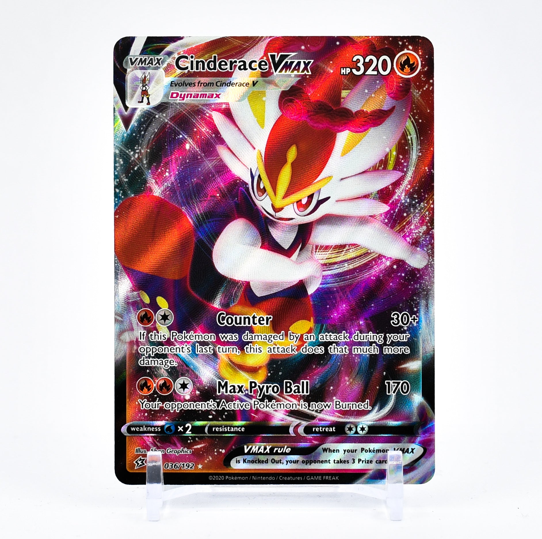 Cinderace Vmax - 036/192 Rebel Clash Ultra Rare Pokemon - NM/MINT