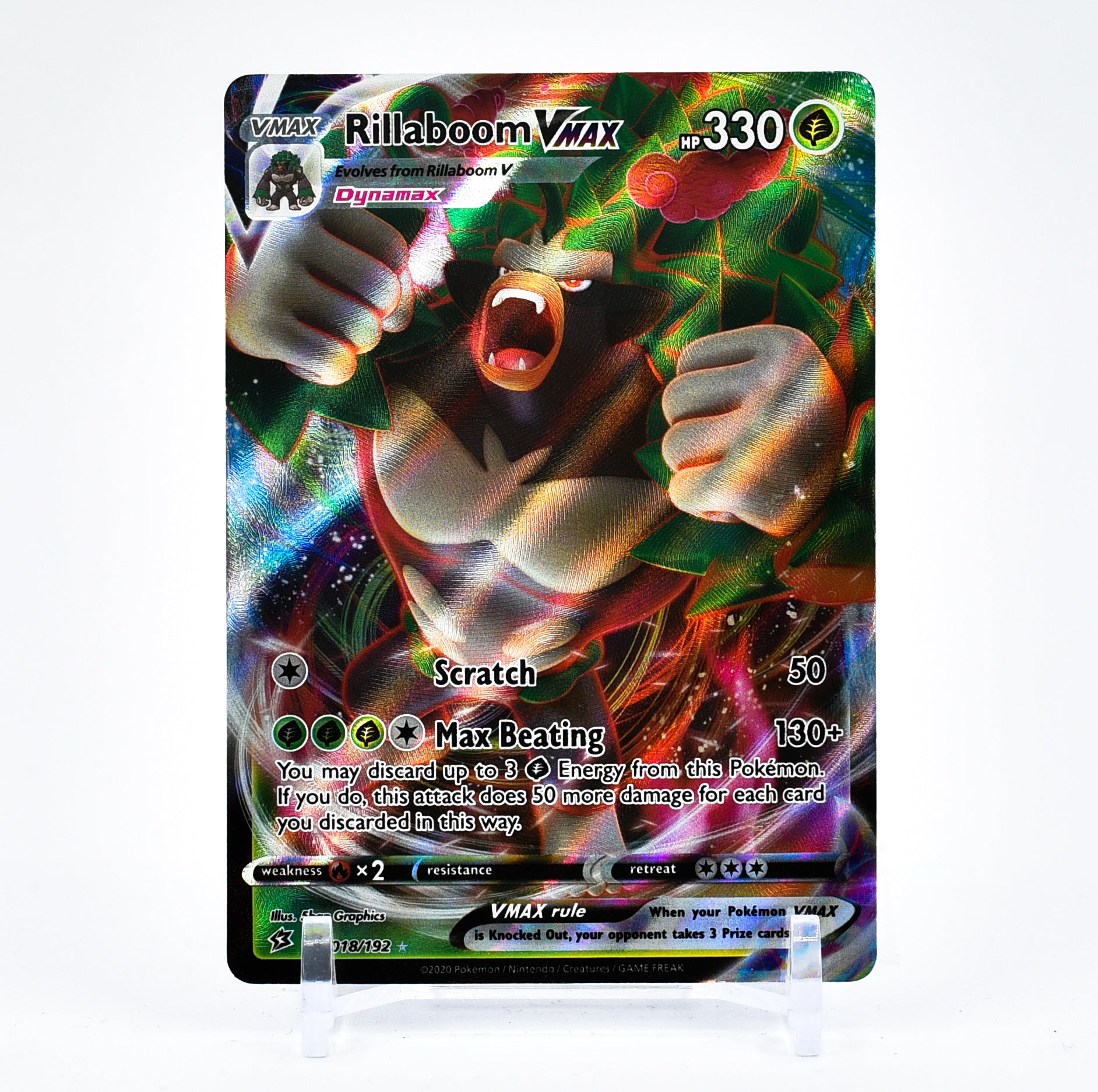 Rillaboom Vmax - 018/192 Rebel Clash Ultra Rare Pokemon - NM/MINT