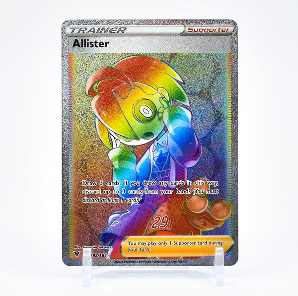 allister pokemon card rainbow - 192/185 Vivid Voltage SECRET RARE Trainer Placeholder Image Provided Allister 192/185 Rainbow Secret Rare