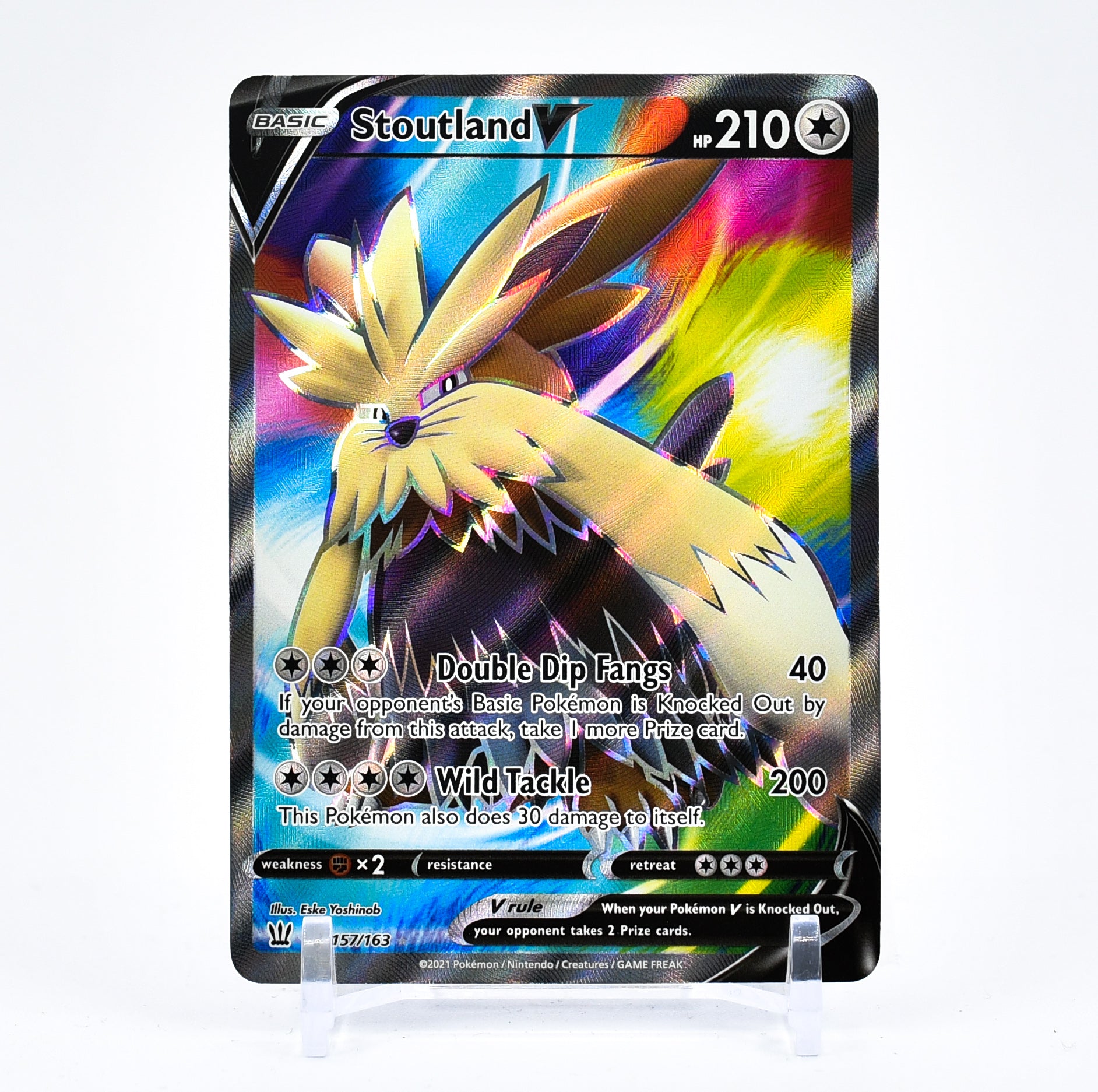 Stoutland V - 157/163 Battle Styles FULL ART Pokemon - NM/MINT
