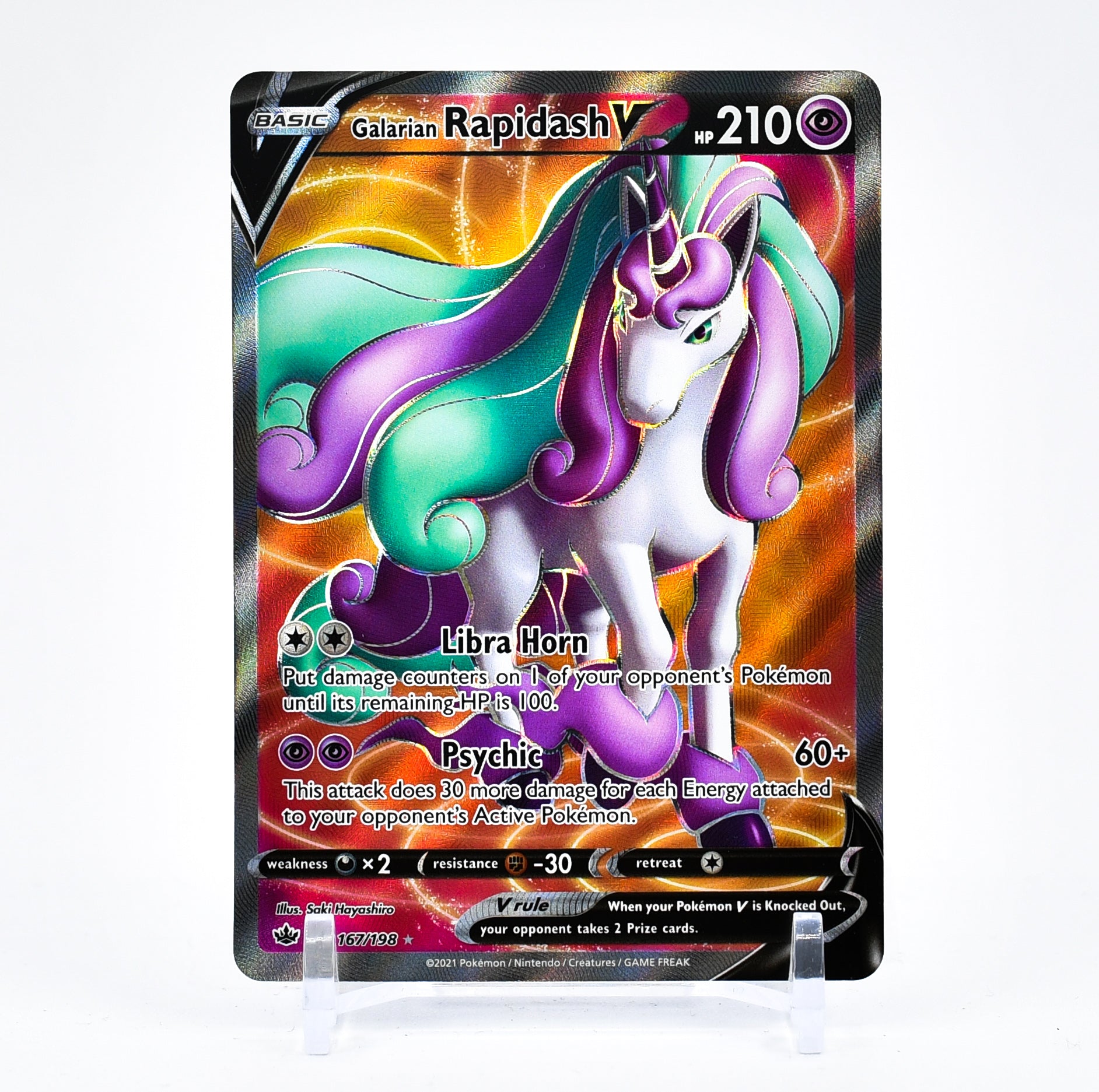 Galarian Rapidash V - 167/198 Chilling Reign FULL ART Pokemon - NM/MINT