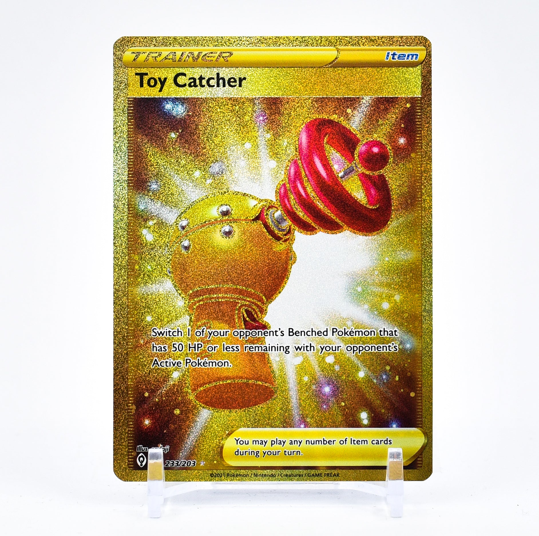 Toy catcher - 233/203 Evolving Skies SECRET RARE GOLD Trainer - NM/MINT