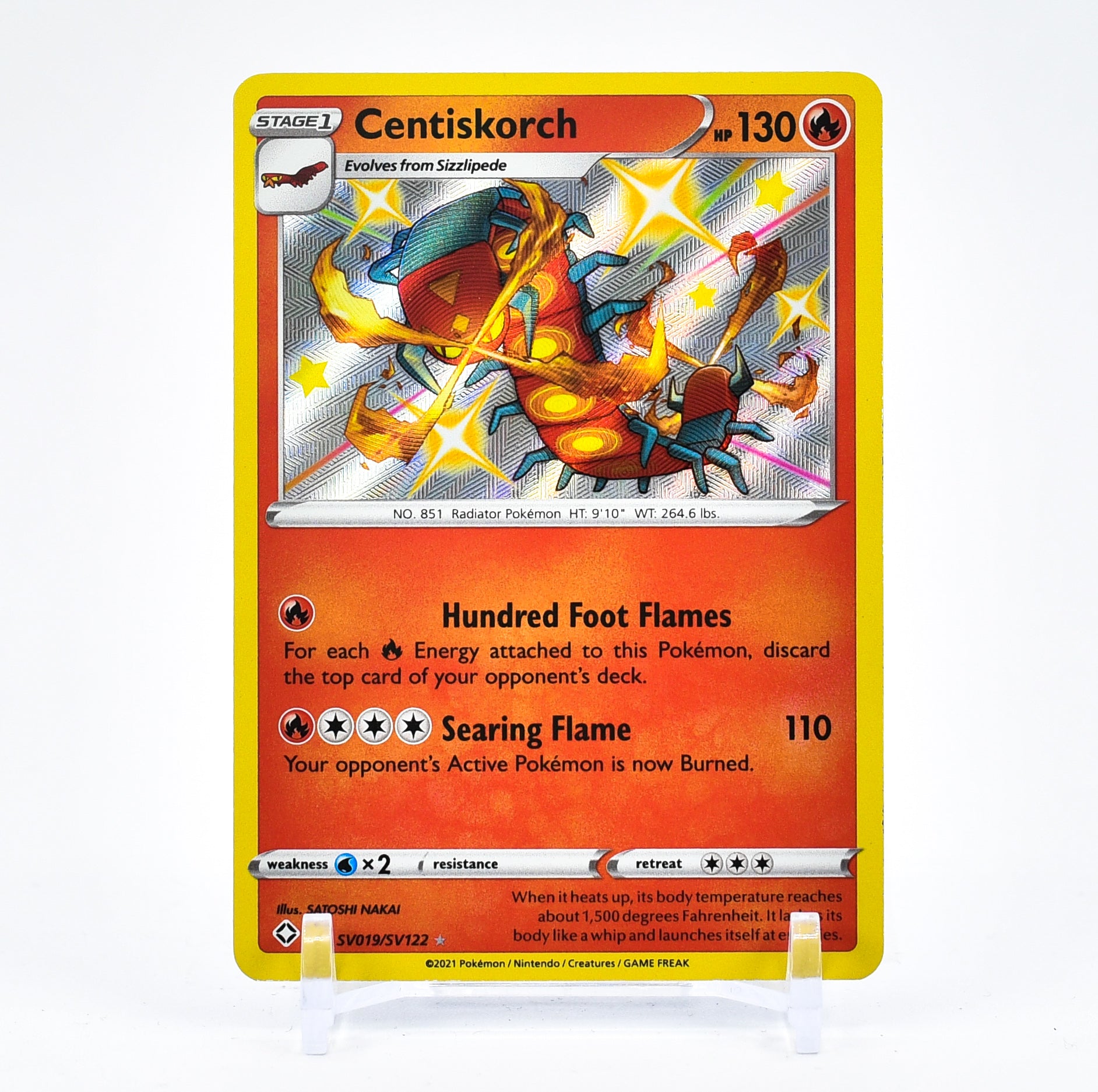 Centiskorch - SV019/SV122 Shining Fates SHINY Holo Rare Pokemon - NM/MINT