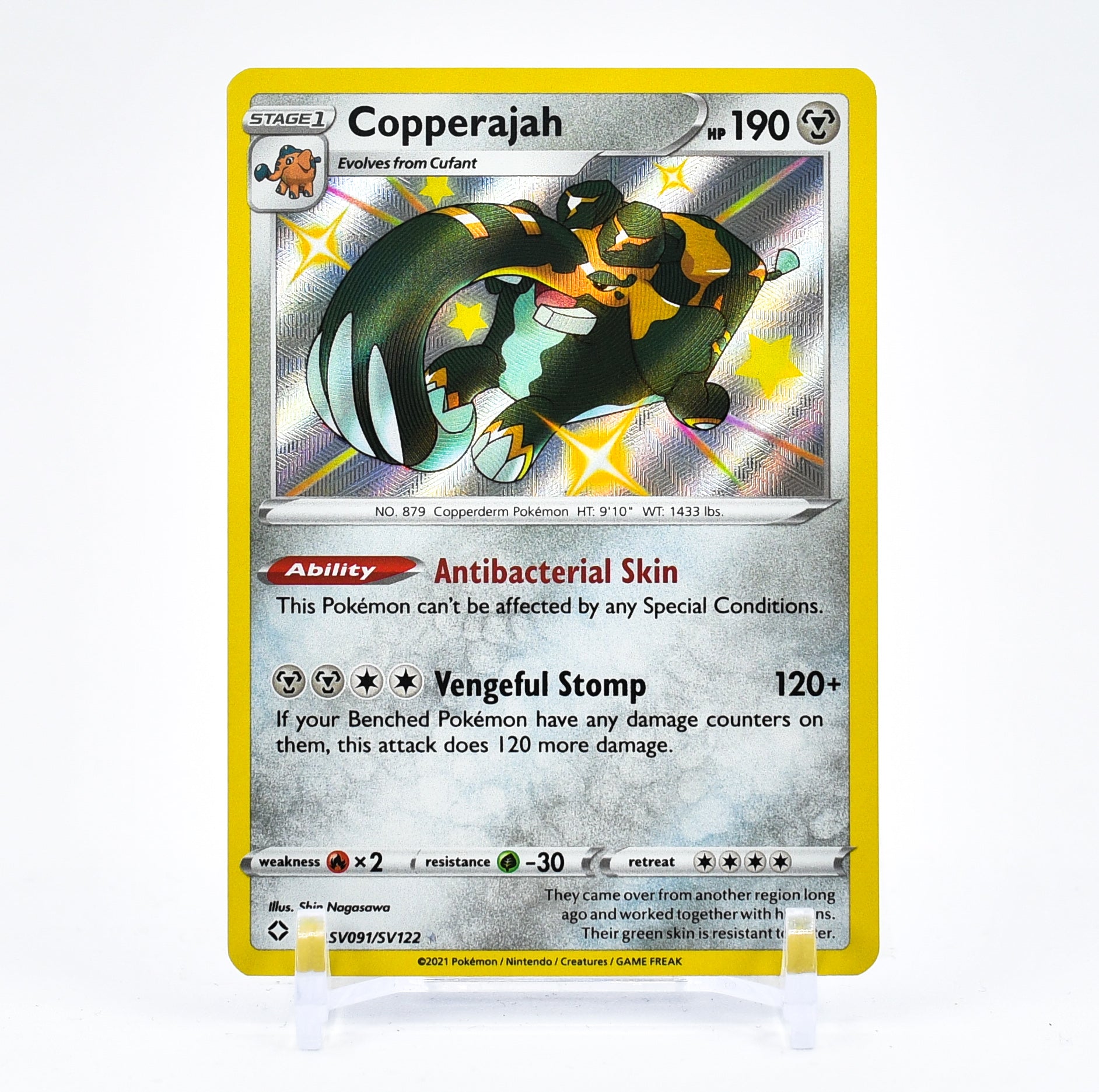 Copperajah - SV091/SV122 Shining Fates SHINY Holo Rare Pokemon - NM/MINT