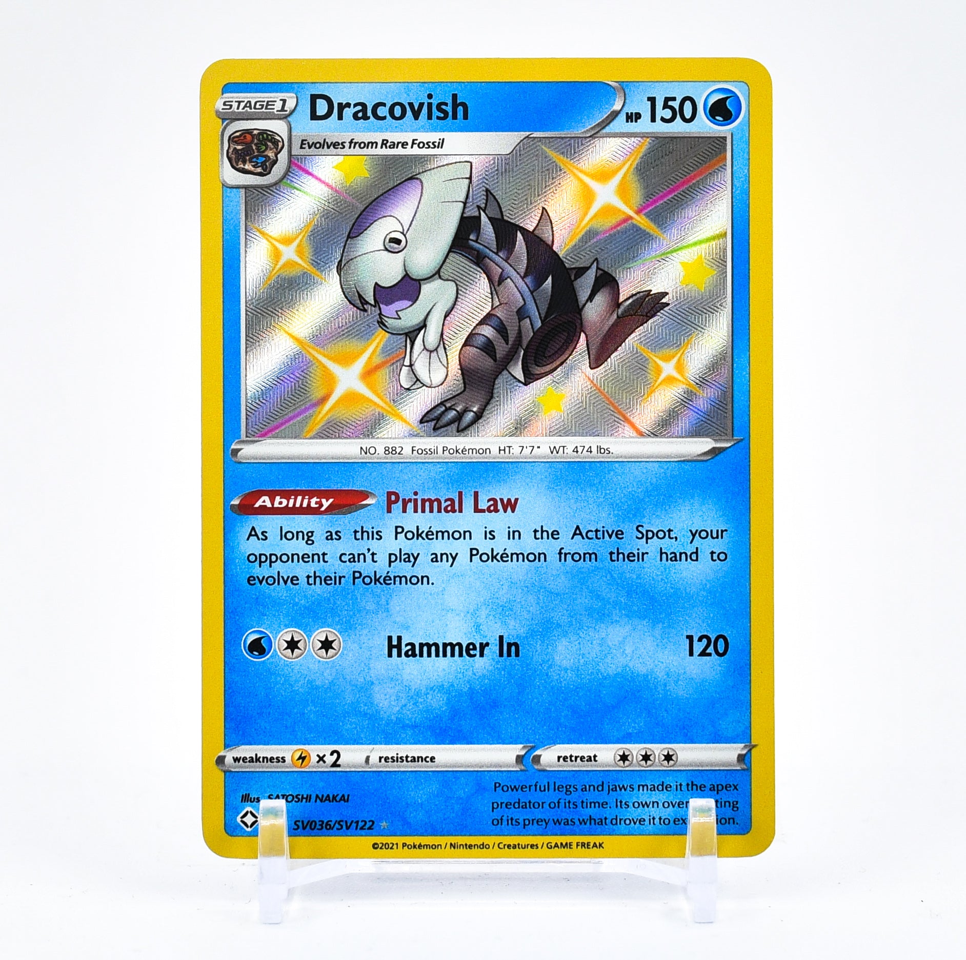 Dracovish - SV036/SV122 Shining Fates SHINY Holo Rare Pokemon - NM/MINT