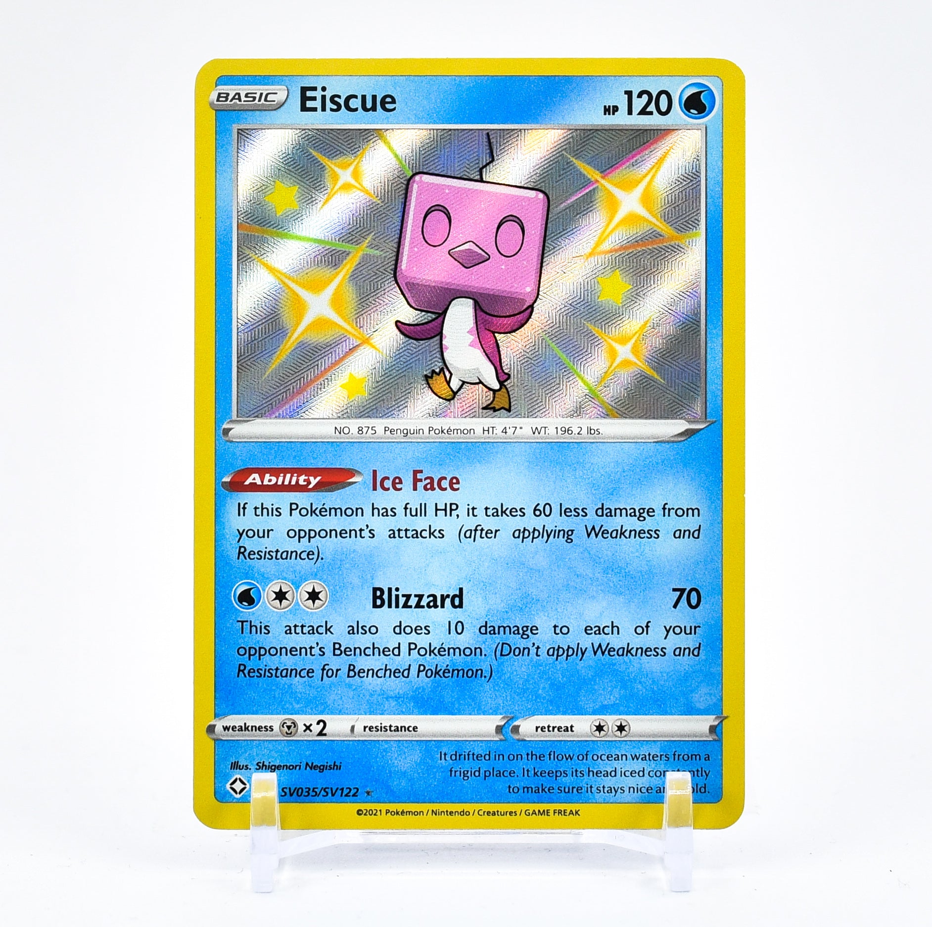 Eiscue - SV035/SV122 Shining Fates SHINY Holo Rare Pokemon - NM/MINT