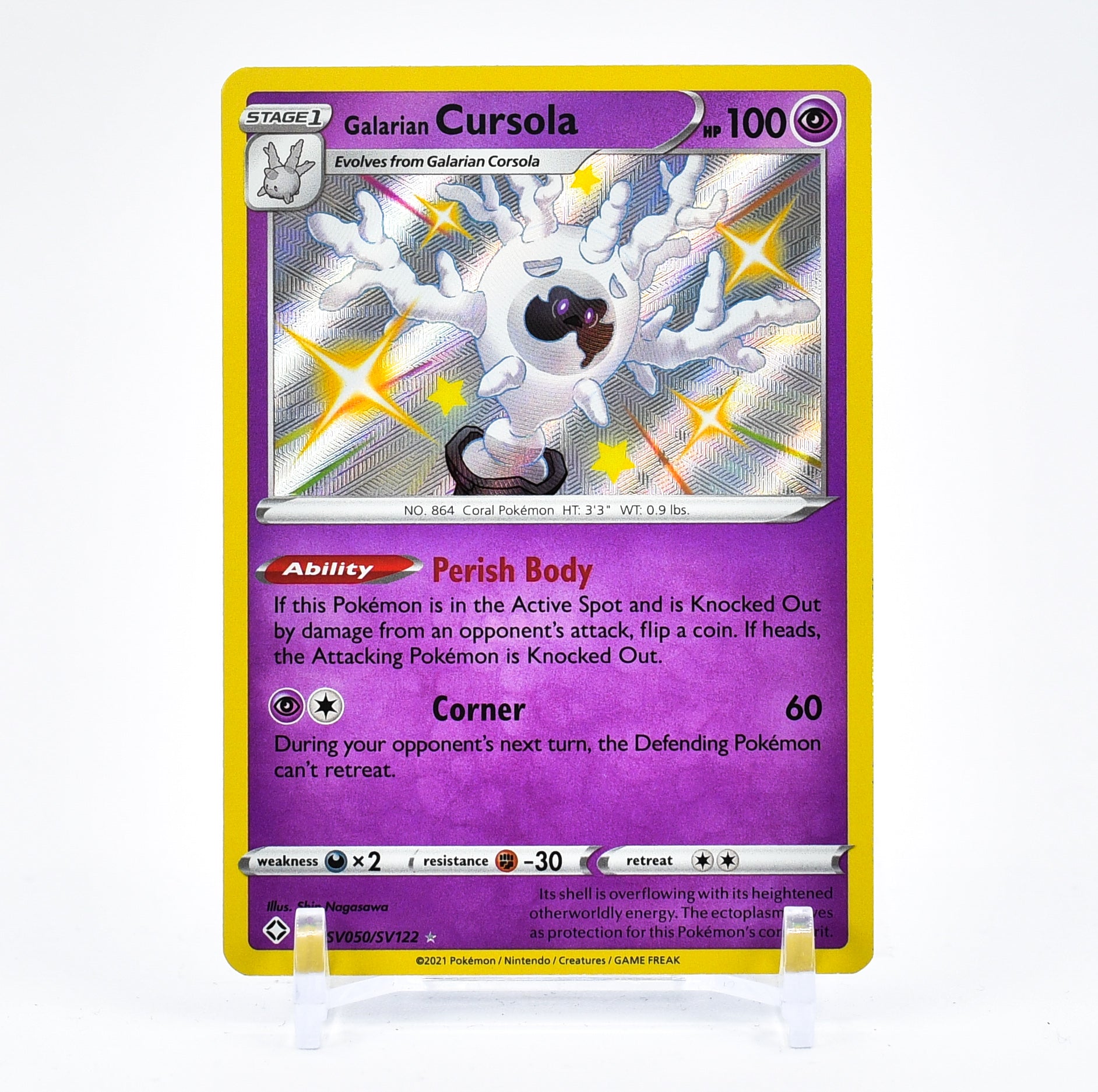 Galarian Cursola - SV050/SV122 Shining Fates SHINY Holo Rare Pokemon - NM/MINT