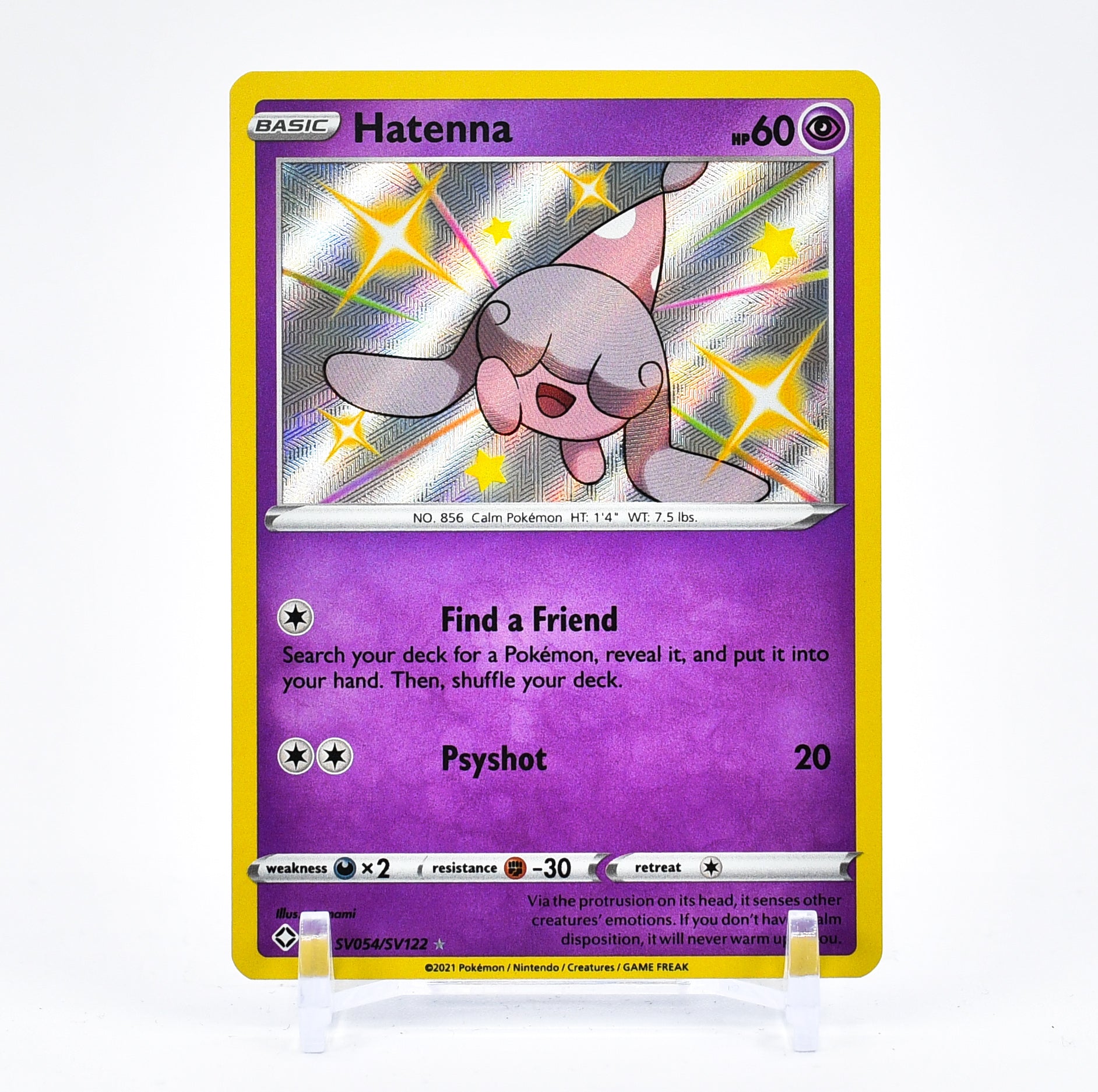 Hatenna - SV054/SV122 Shining Fates SHINY Holo Rare Pokemon - NM/MINT