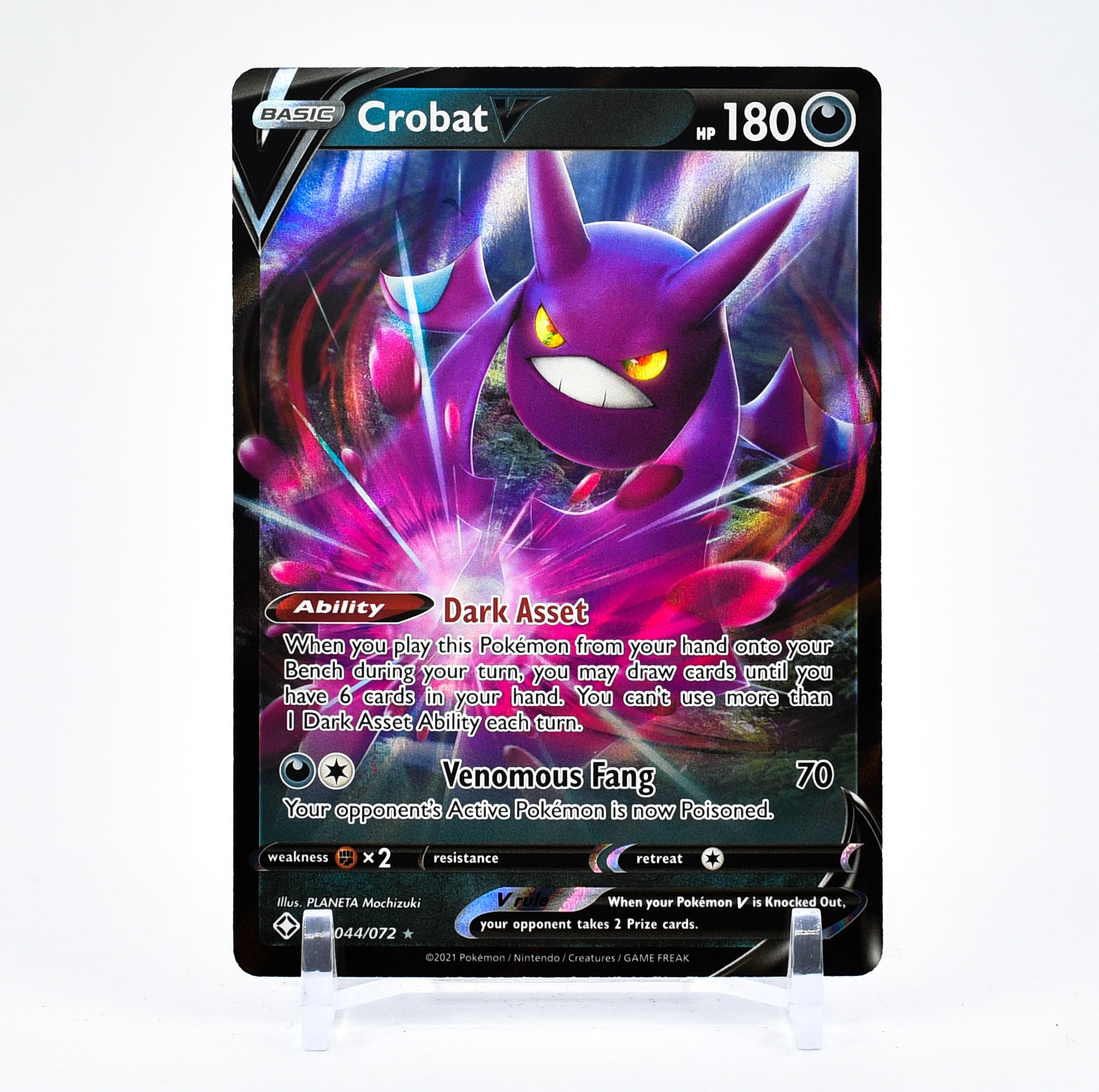 Crobat V - 044/072 Shining Fates Ultra Rare Pokemon - NM/MINT