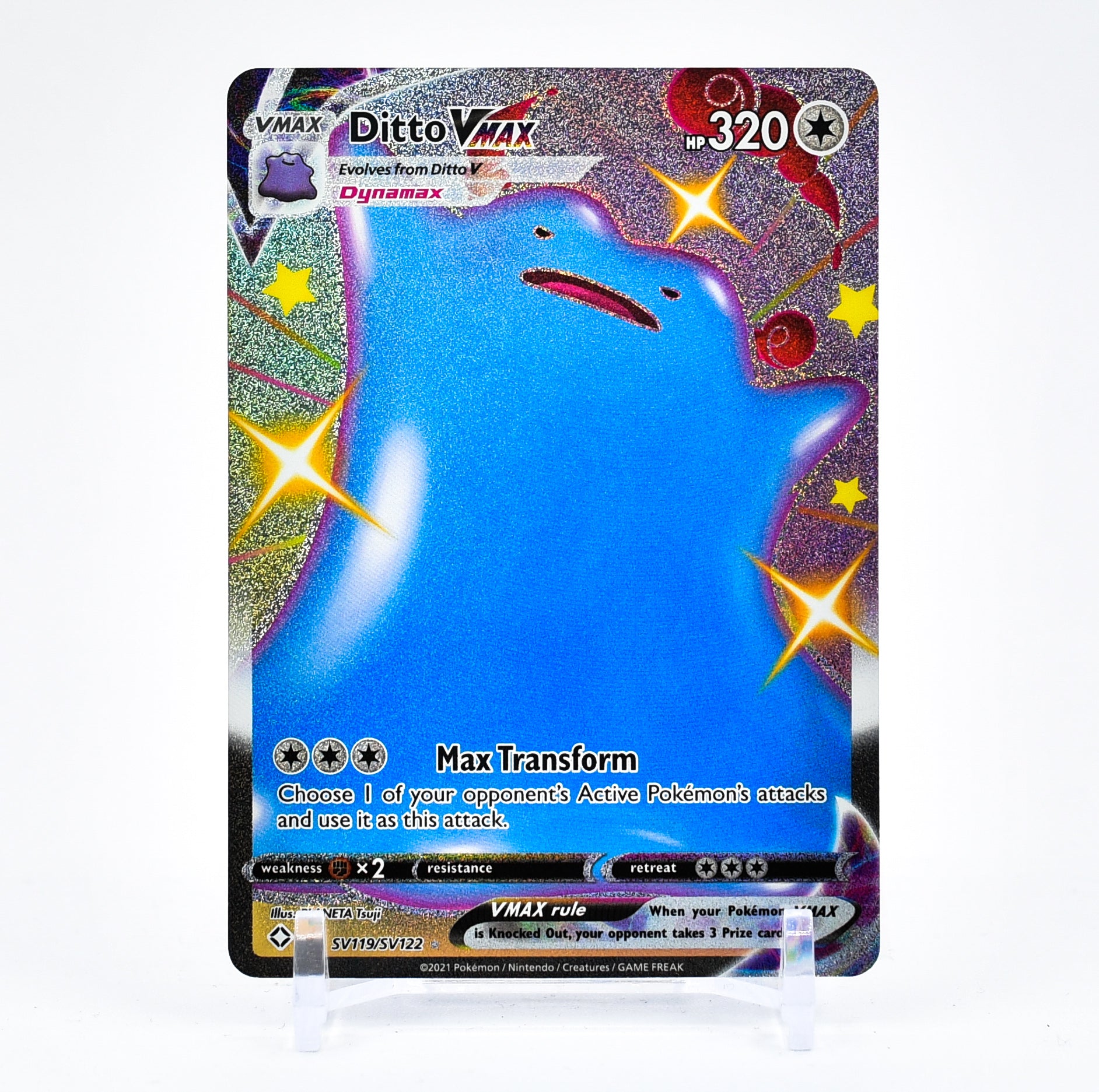 Ditto Vmax - SV119/SV122 Shining Fates SHINY FULL ART Pokemon - NM/MINT