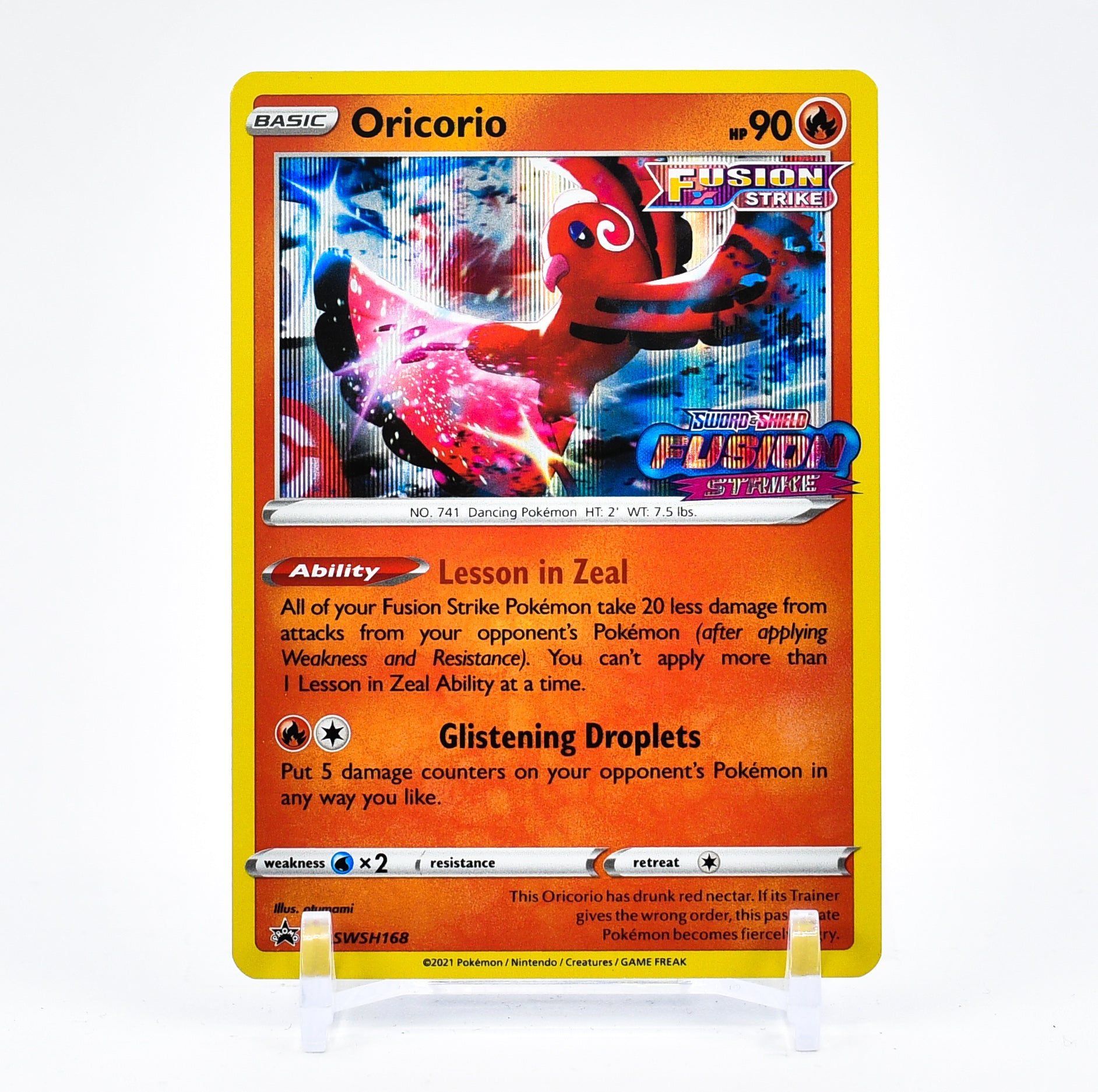 Oricorio - SWSH168 Fusion Strike PRERELEASE STAMPED Promo Pokemon - NM/MINT