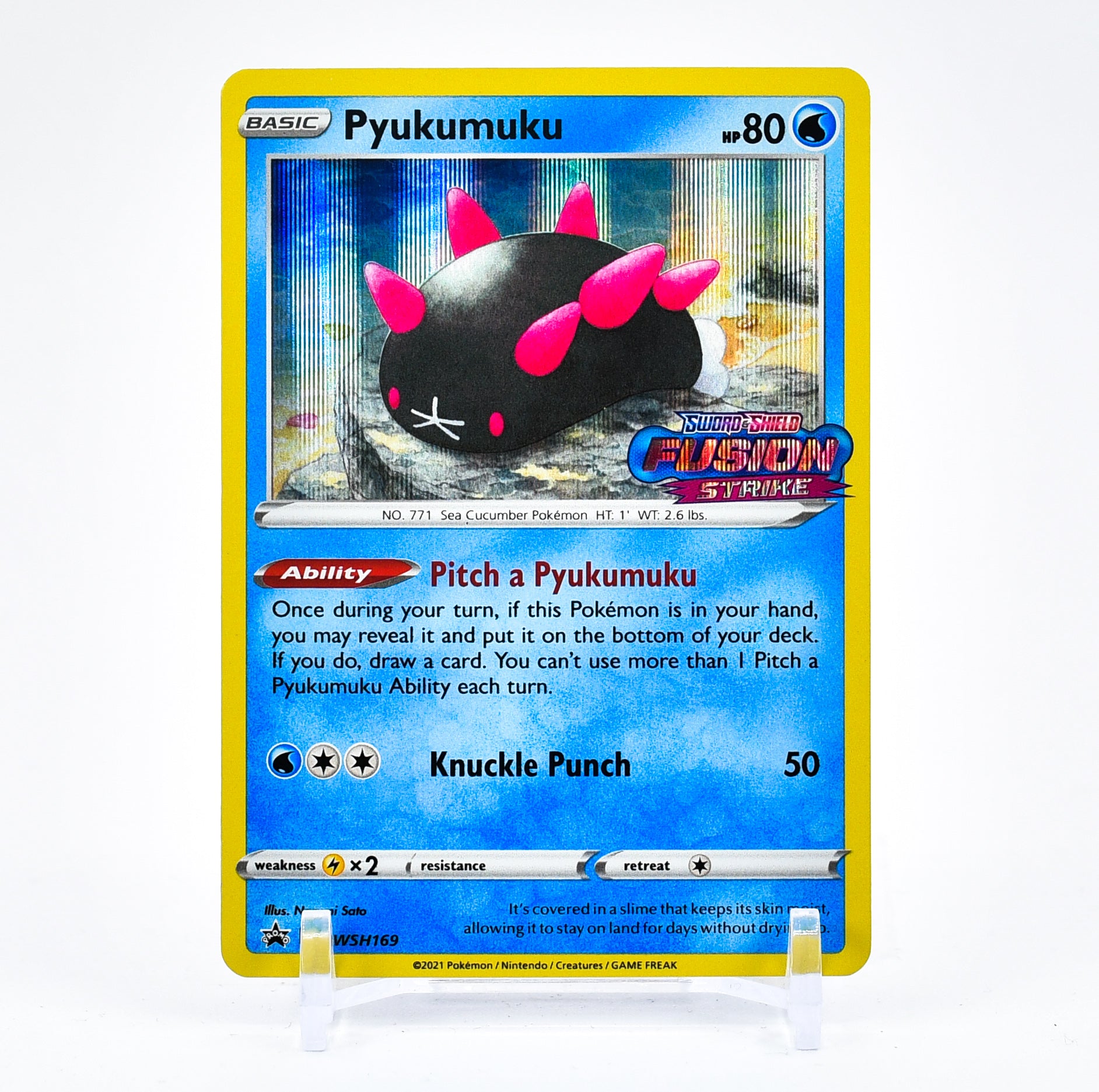 Pyukumuku - SWSH169 Fusion Strike PRERELEASE STAMPED Promo Pokemon - NM/MINT