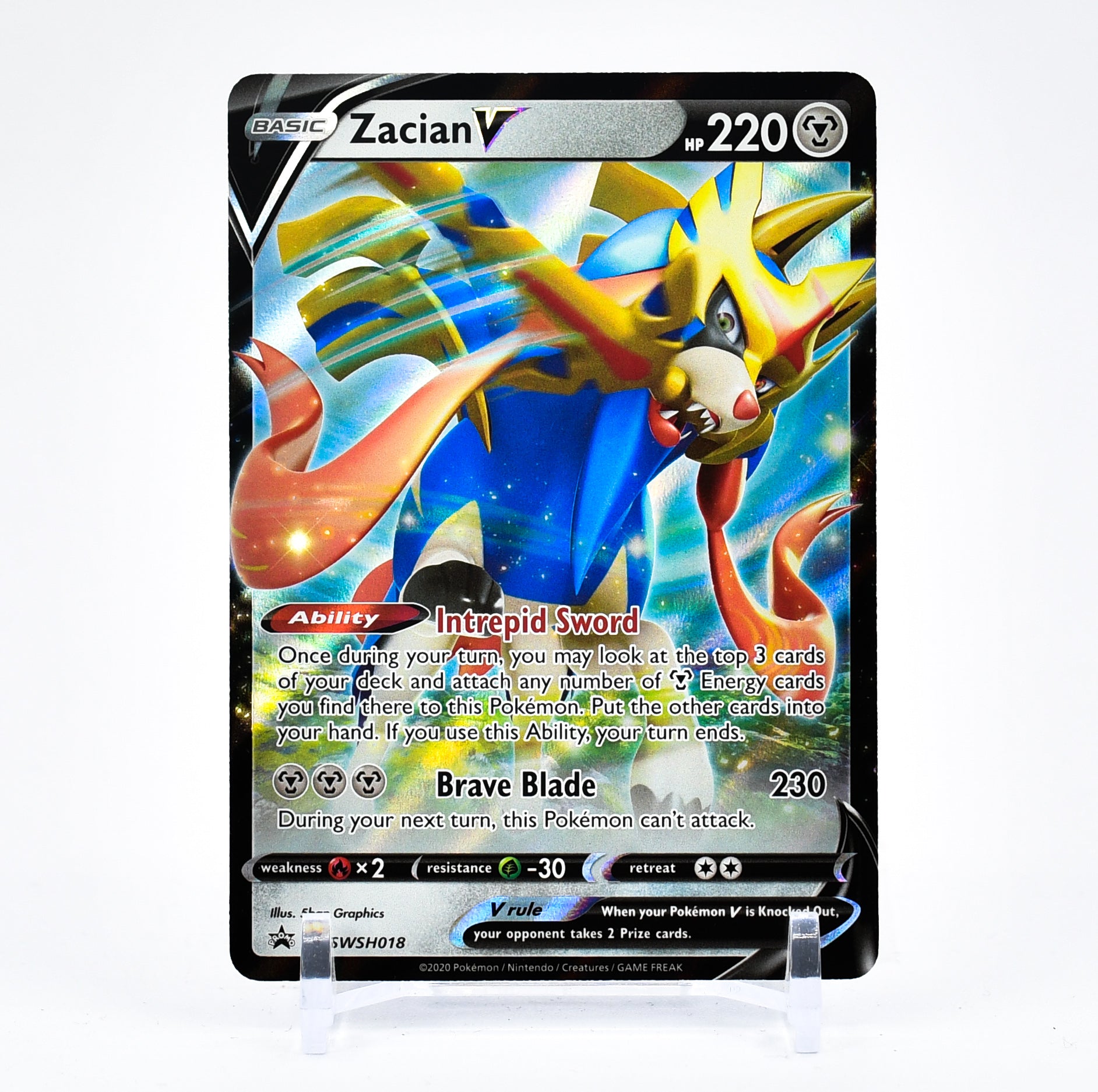 Zacian V - SWSH018 Black Star Promo Pokemon - NM/MINT