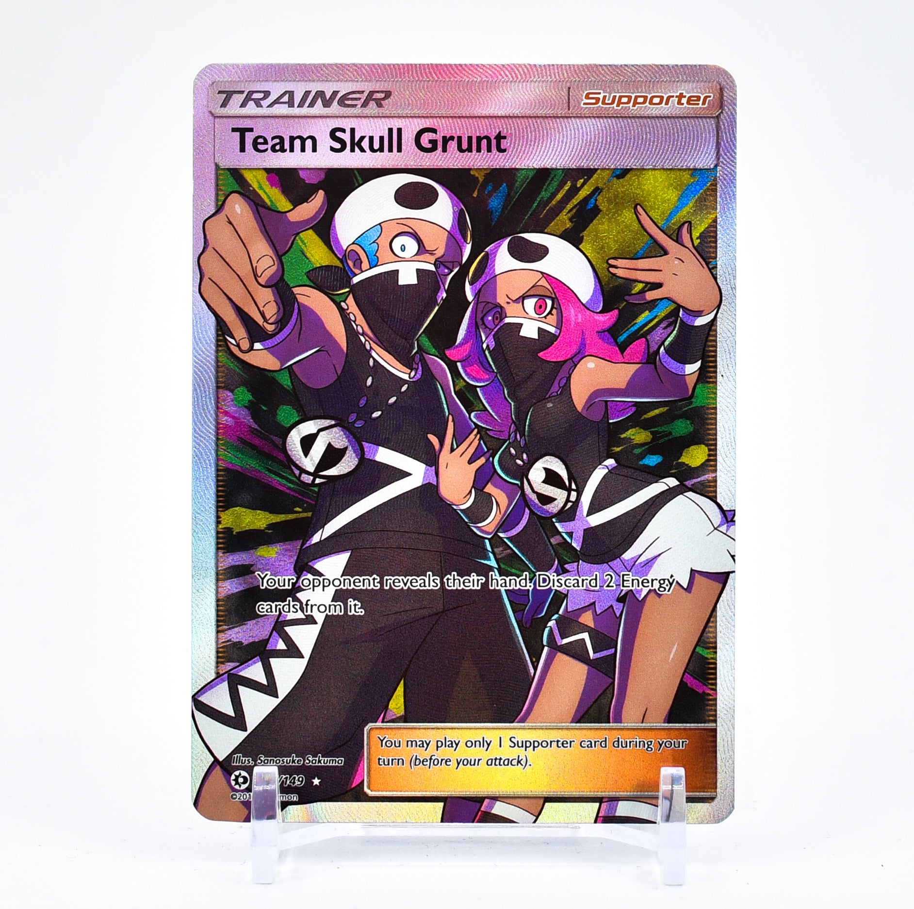 Team Skull Grunt - 149/149 Sun & Moon FULL ART Trainer - NM/MINT