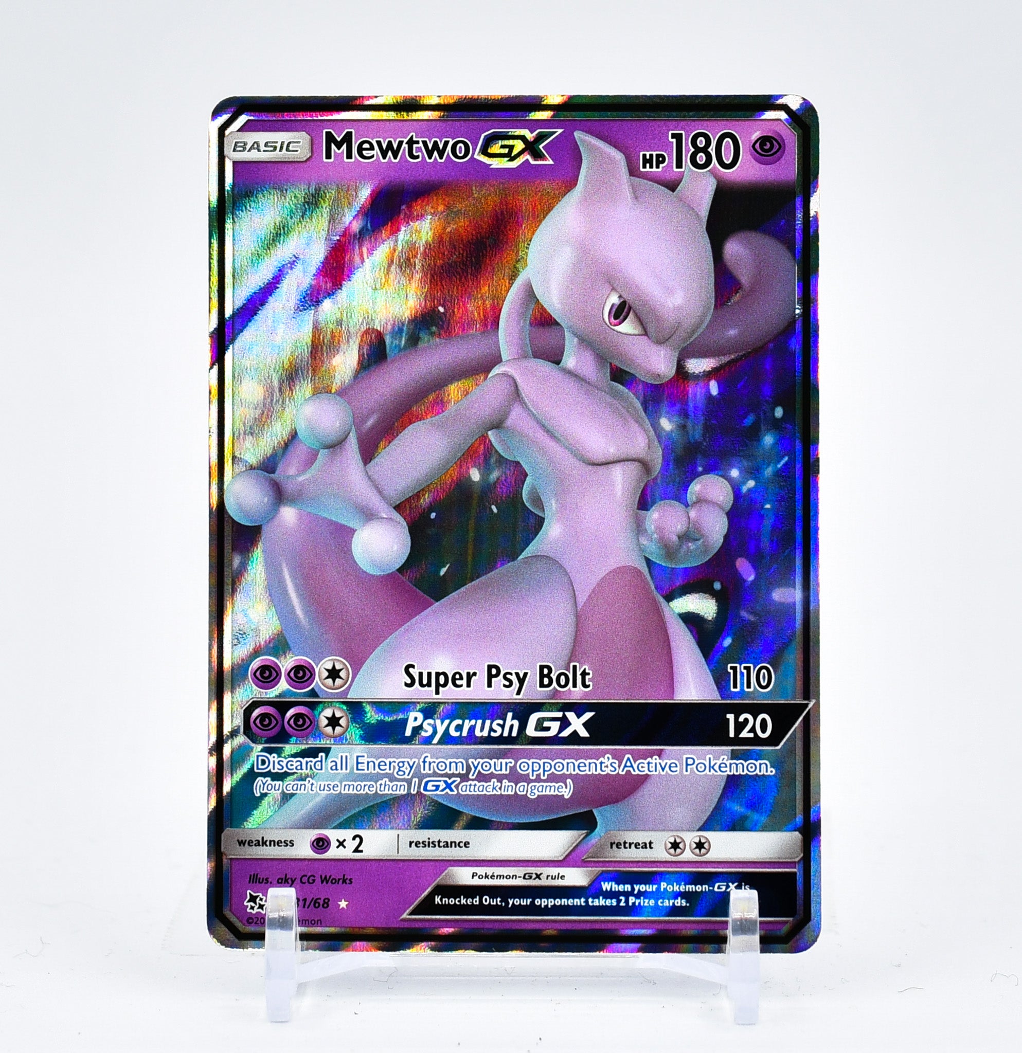 Mewtwo GX - 31/68 Hidden Fates Ultra Rare Pokemon - NM/MINT