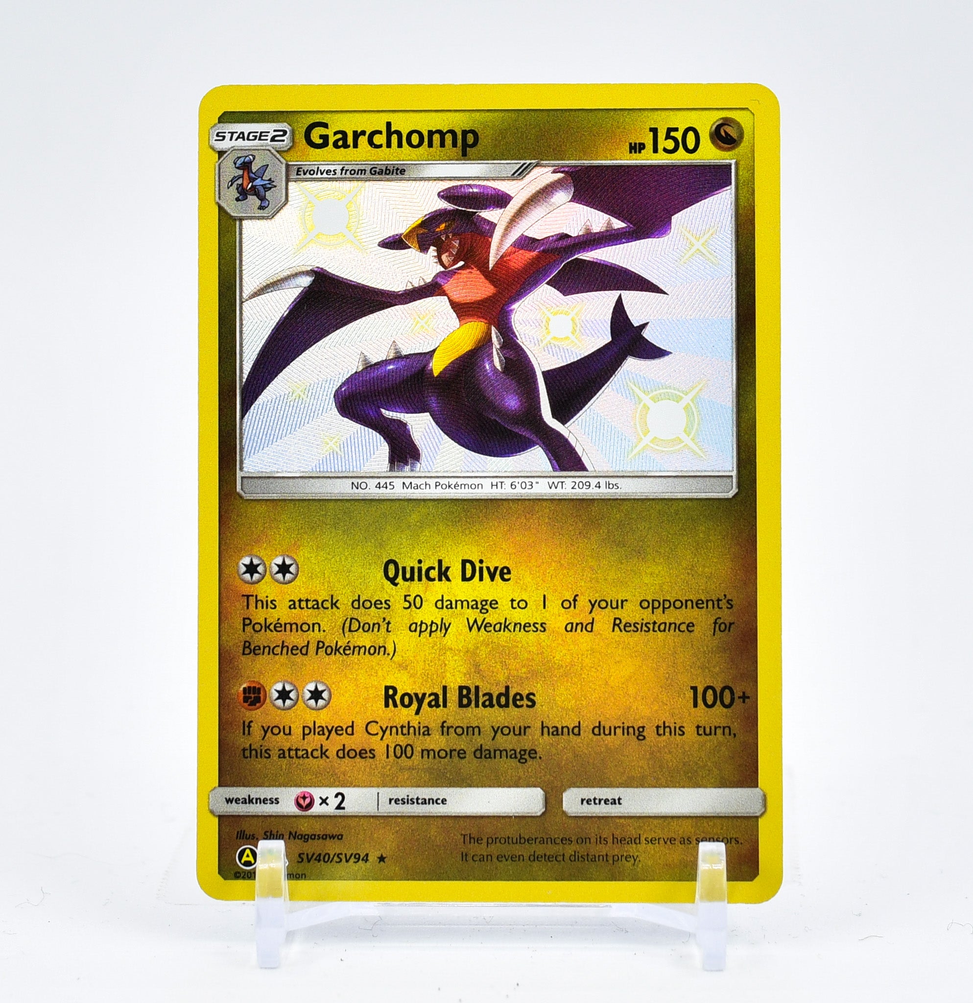 Garchomp - SV40/SV94 Hidden Fates BABY SHINY Holo Rare Pokemon - NM/MINT