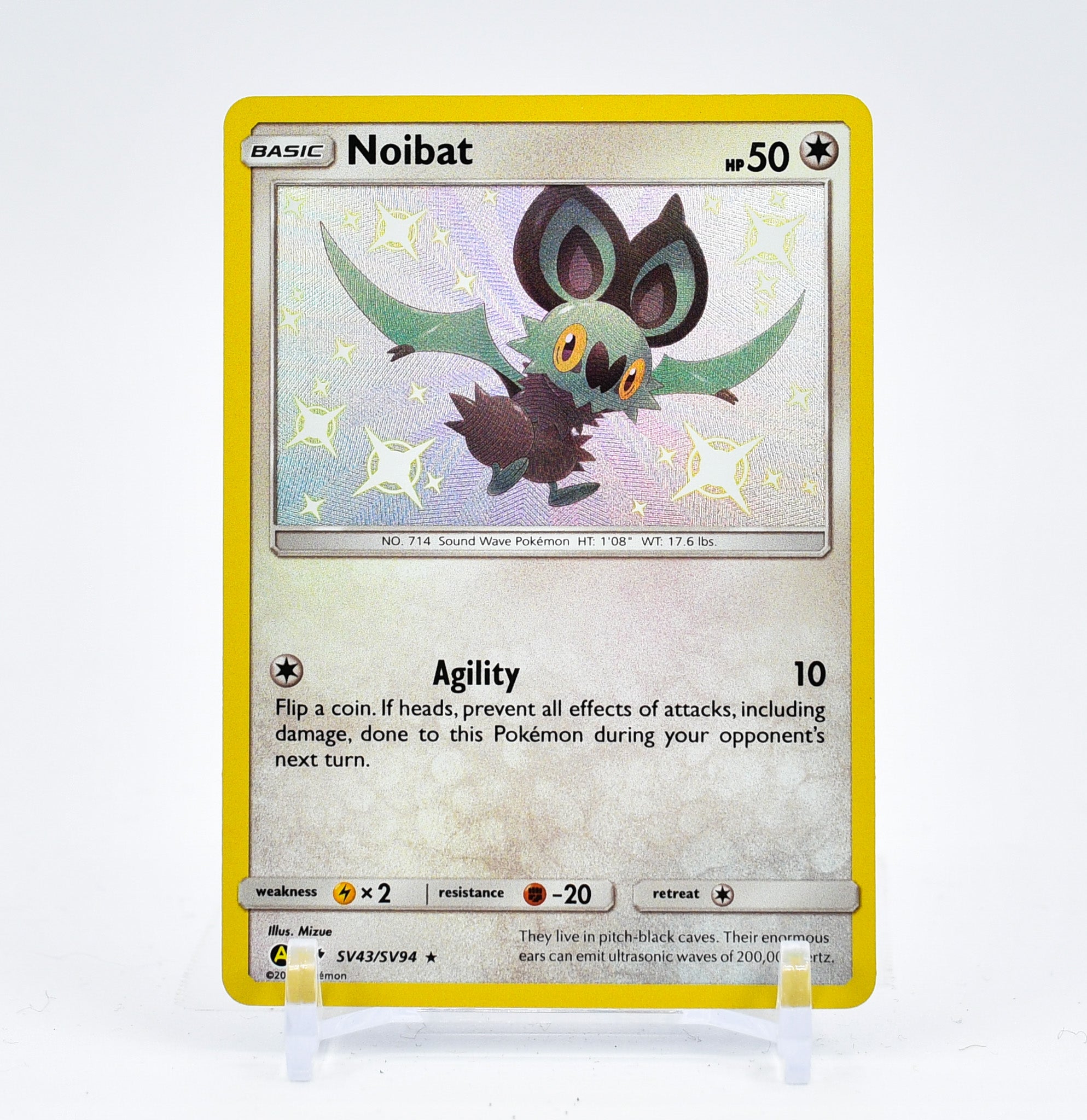 Noibat - SV43/SV94 Hidden Fates BABY SHINY Holo Rare Pokemon - NM/MINT