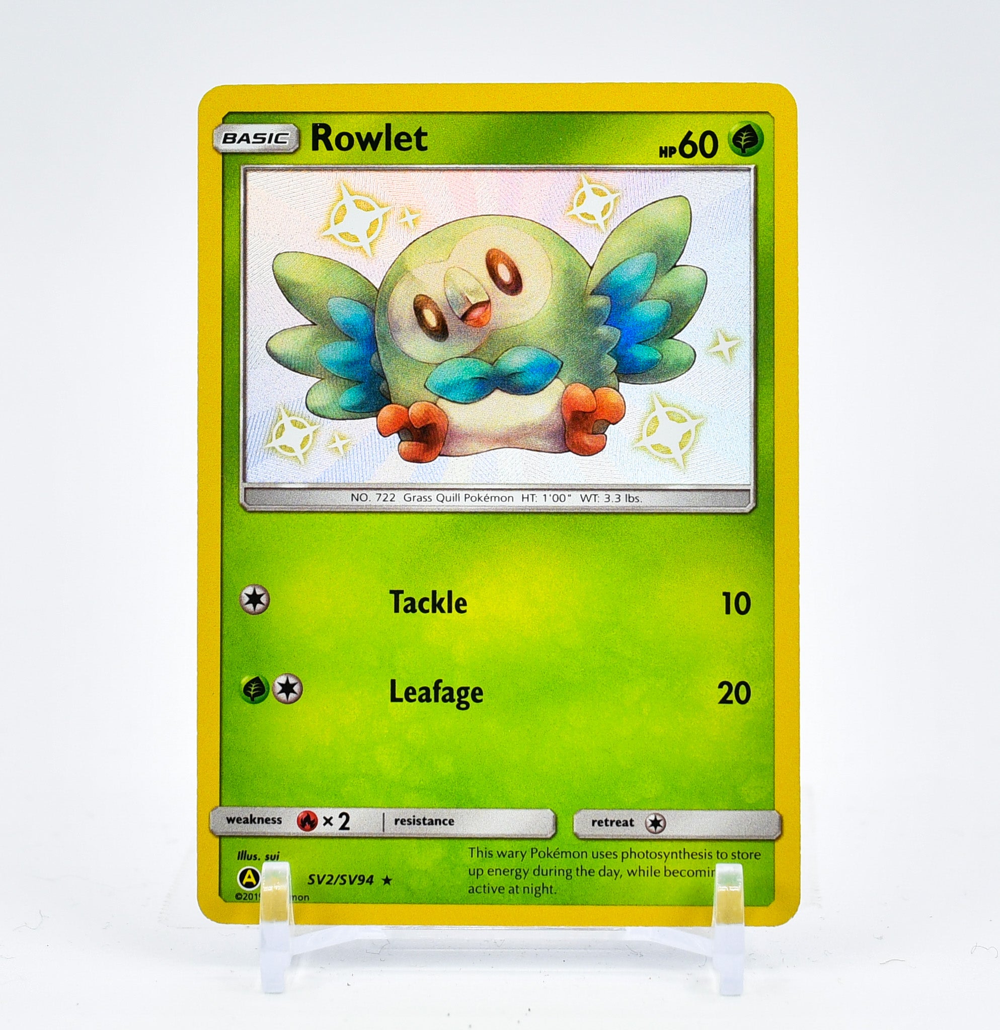 Rowlet - SV2/SV94 Hidden Fates BABY SHINY Holo Rare Pokemon - NM/MINT