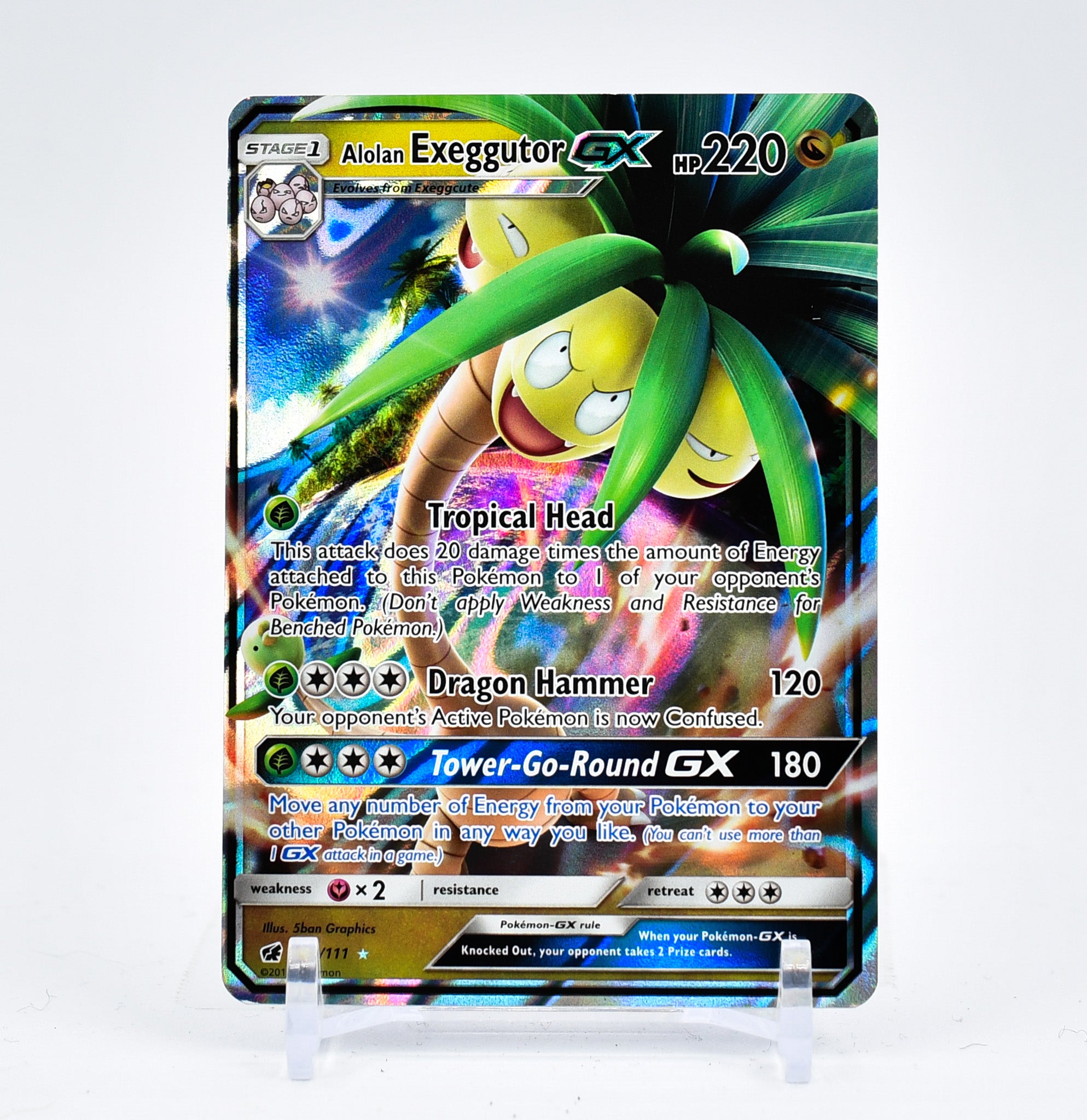 Alolan Exeggutor GX - 74/111 Crimson Invasion Ultra Rare Pokemon - NM/MINT