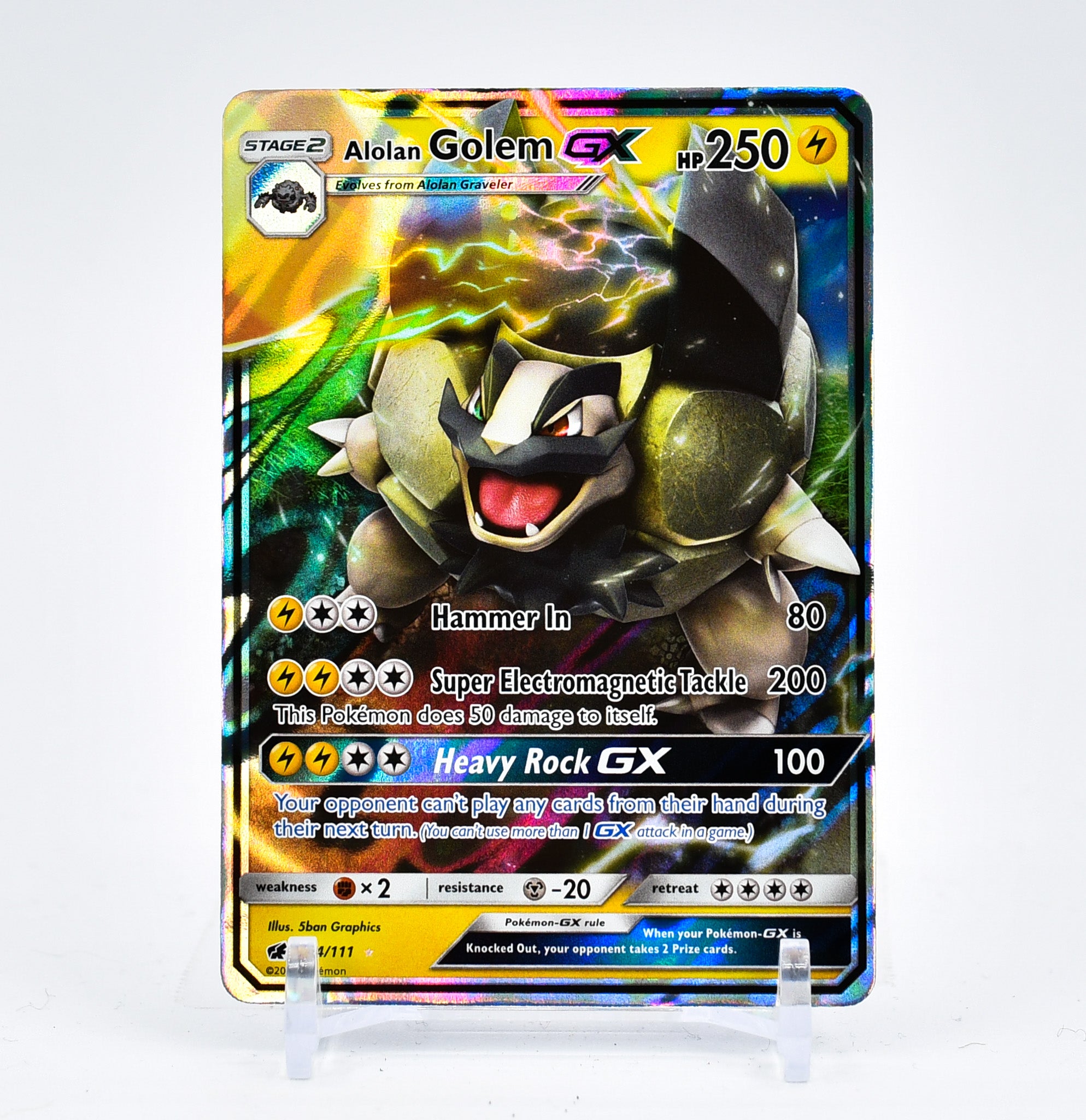 Alolan Golem GX - 34/111 Crimson Invasion Ultra Rare Pokemon - NM/MINT