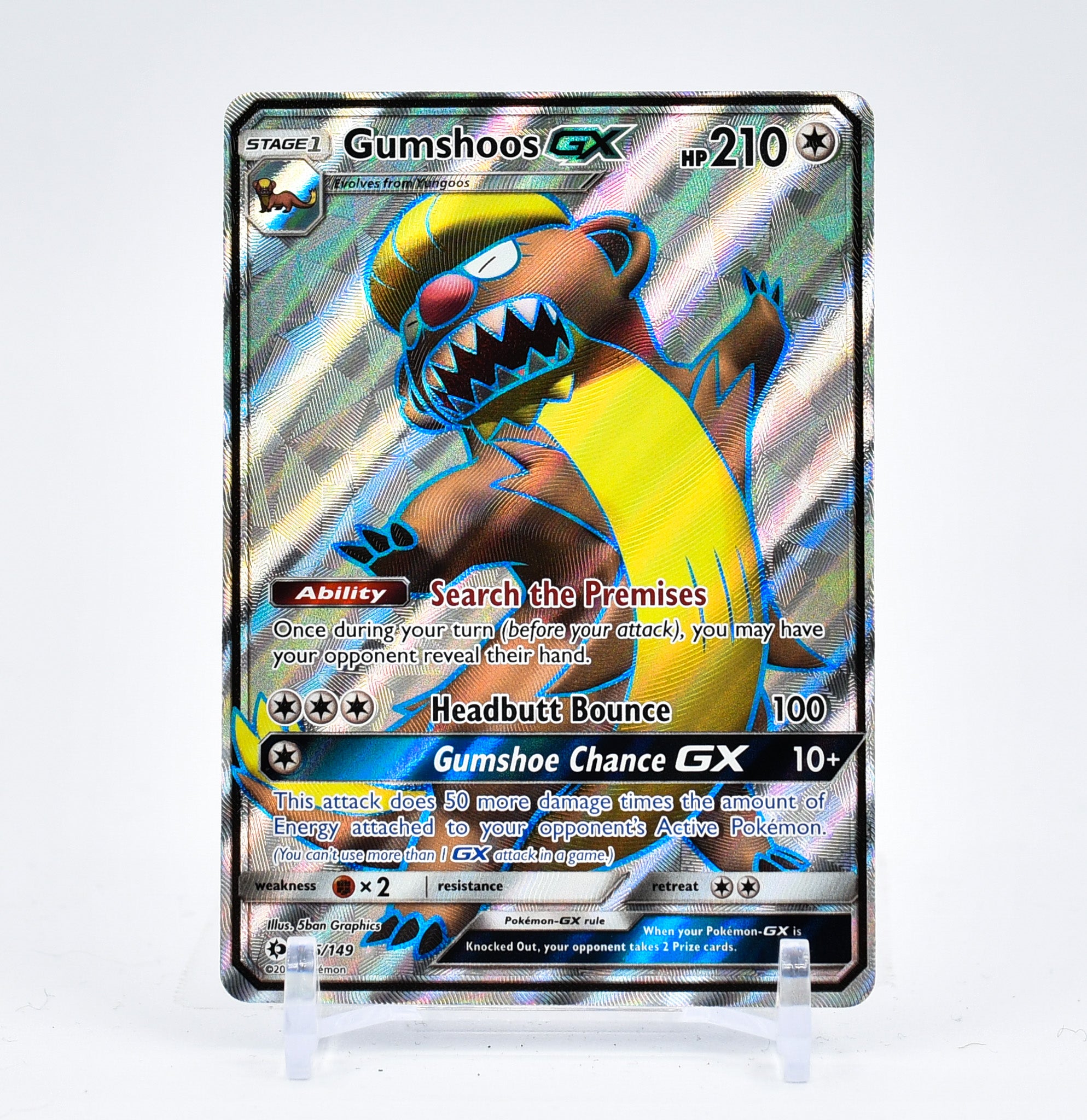 Gumshoos GX - 145/149 Sun & Moon FULL ART Pokemon - NM/MINT
