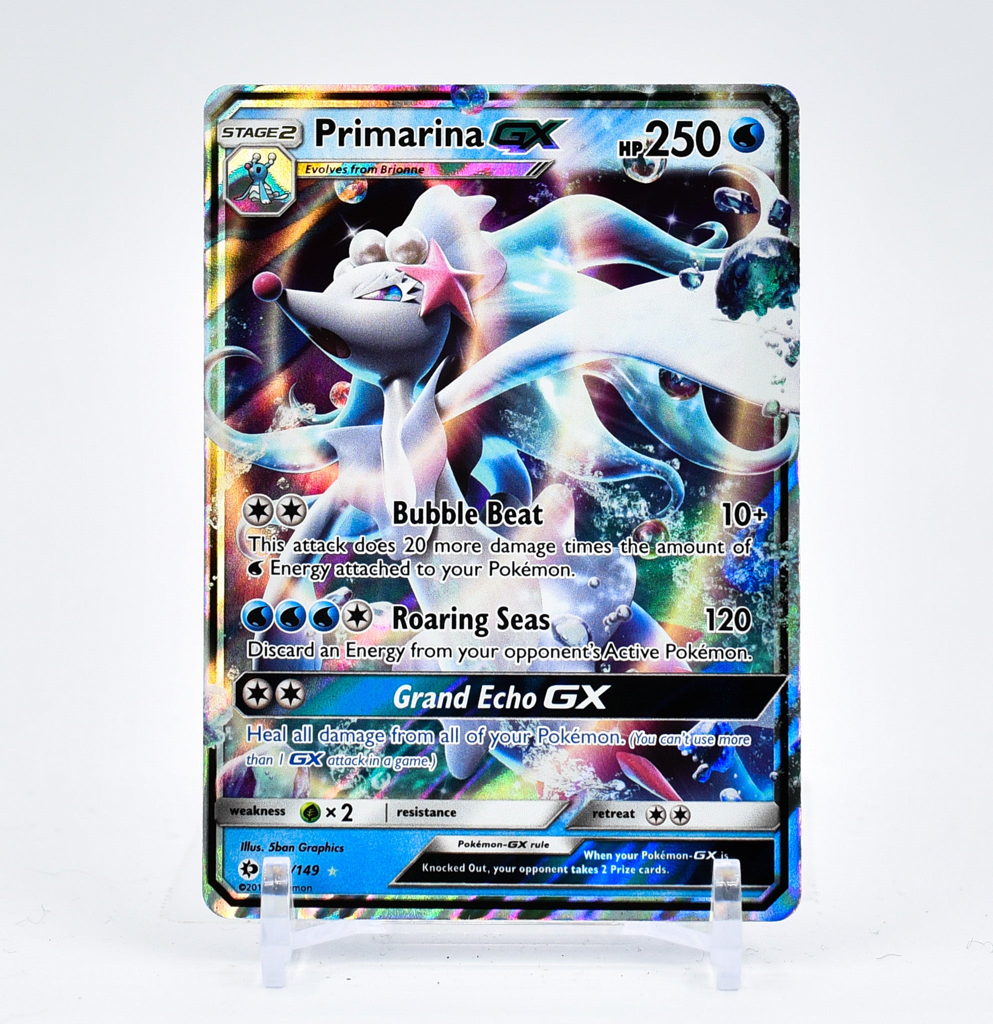 Primarina GX - 42/149 Sun & Moon Ultra Rare Pokemon - NM/MINT