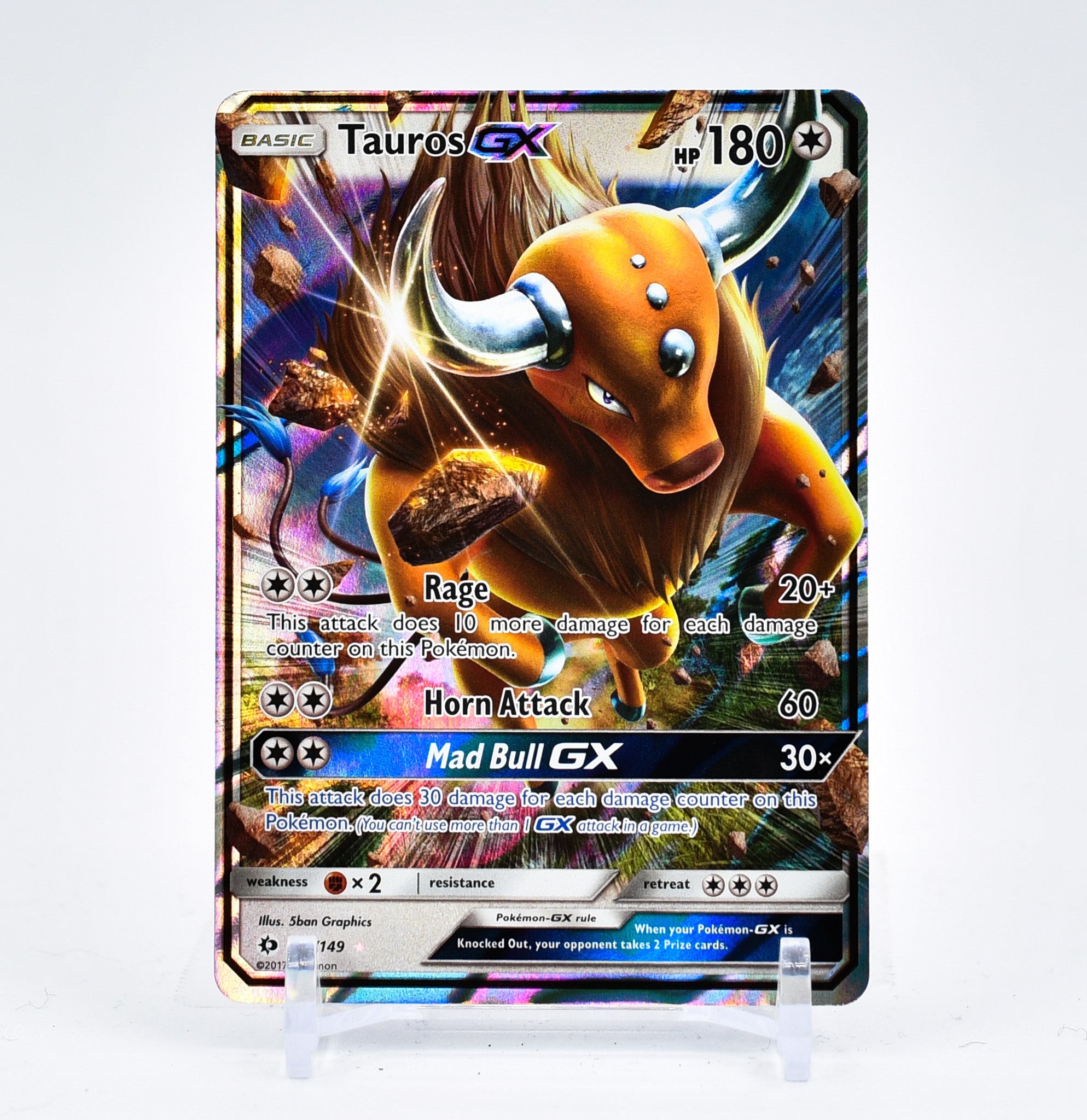Tauros GX - 100/149 Sun & Moon Ultra Rare Pokemon - NM/MINT