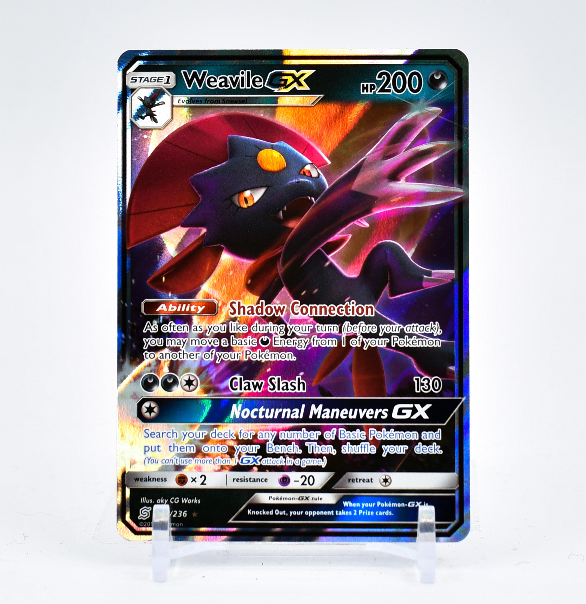 Weavile GX - 132/236 Unified Minds Ultra Rare Pokemon - NM/MINT