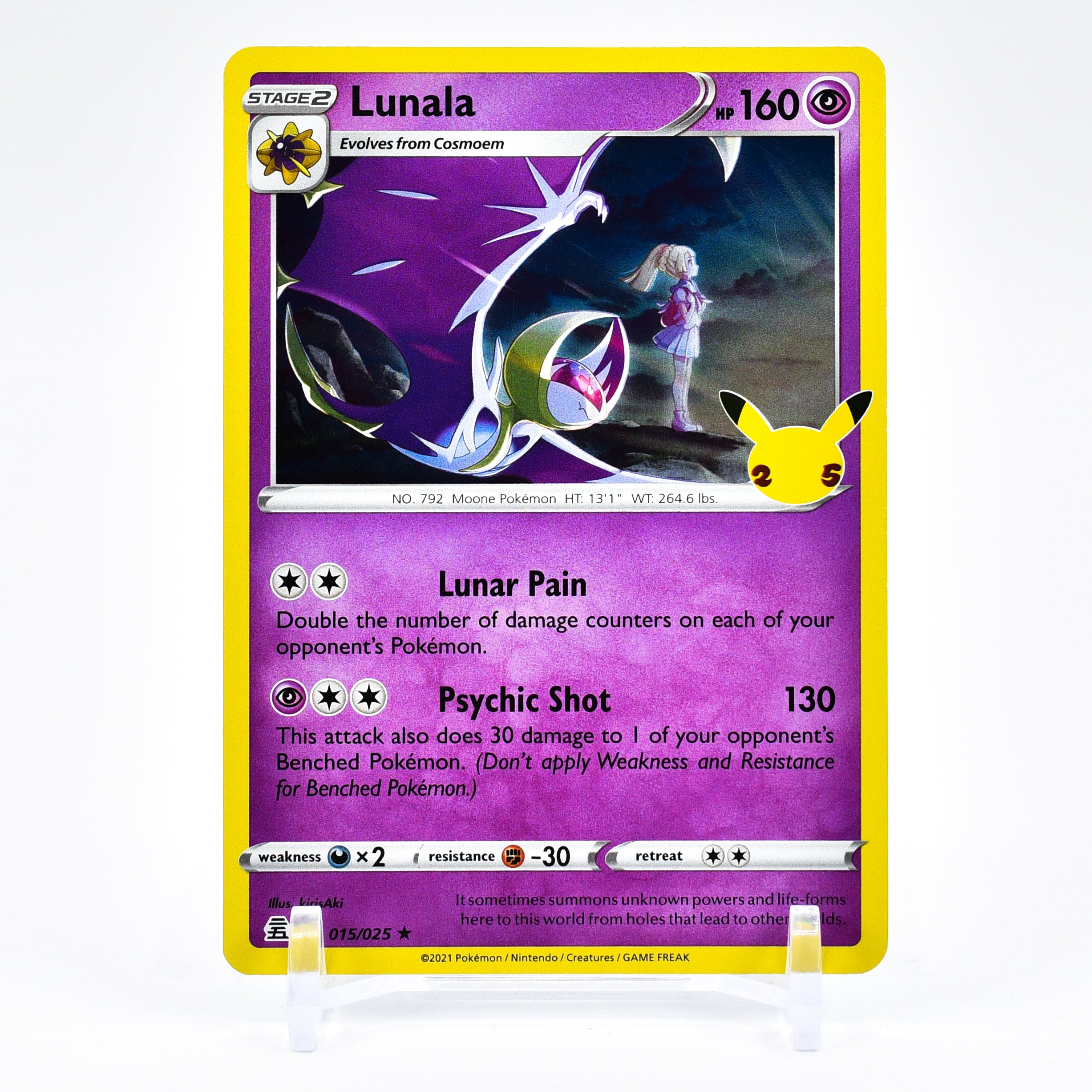 Lunala - 015/025 Celebrations 25th Anniversary Holo Rare Pokemon - NM/MINT