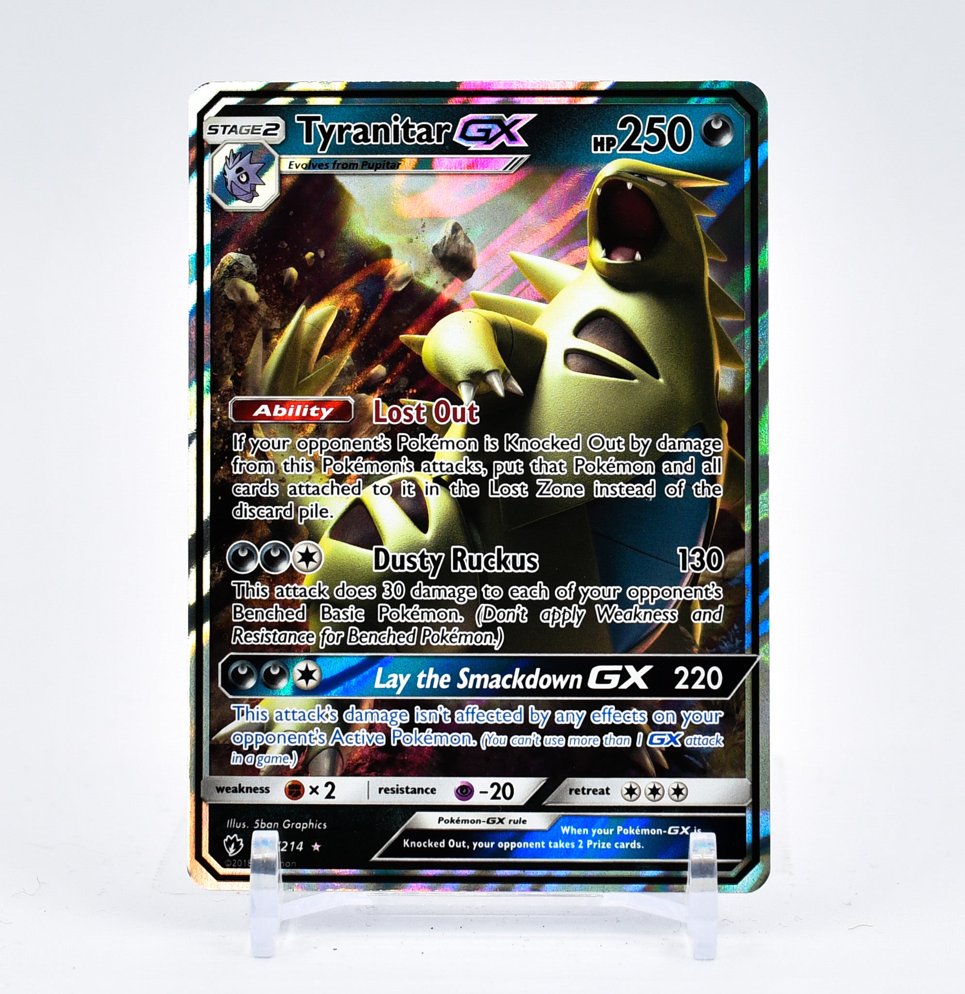 Tyranitar GX - 121/214 Lost Thunder Ultra Rare Pokemon - NM/MINT