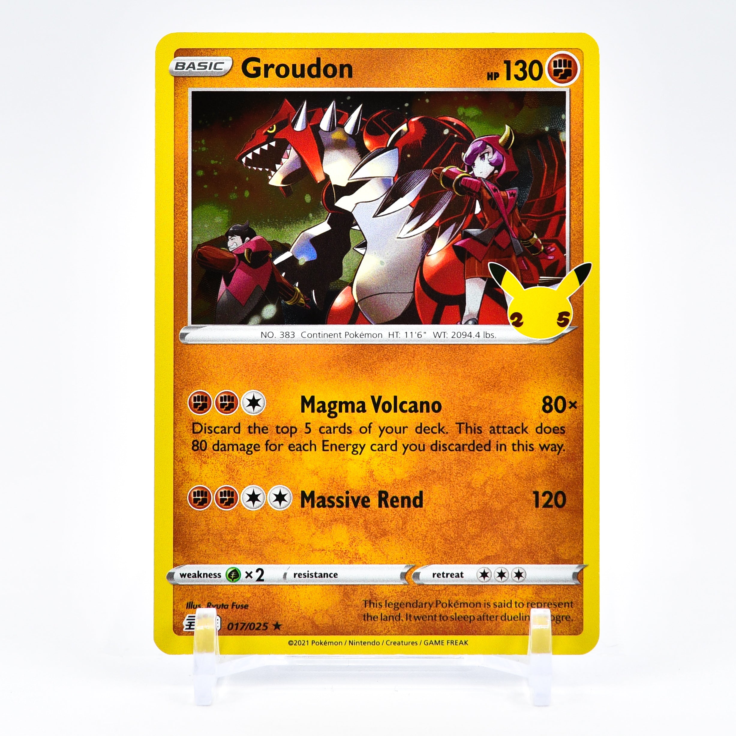 Groudon - 017/025 Celebrations 25th Anniversary Holo Rare Pokemon - NM/MINT