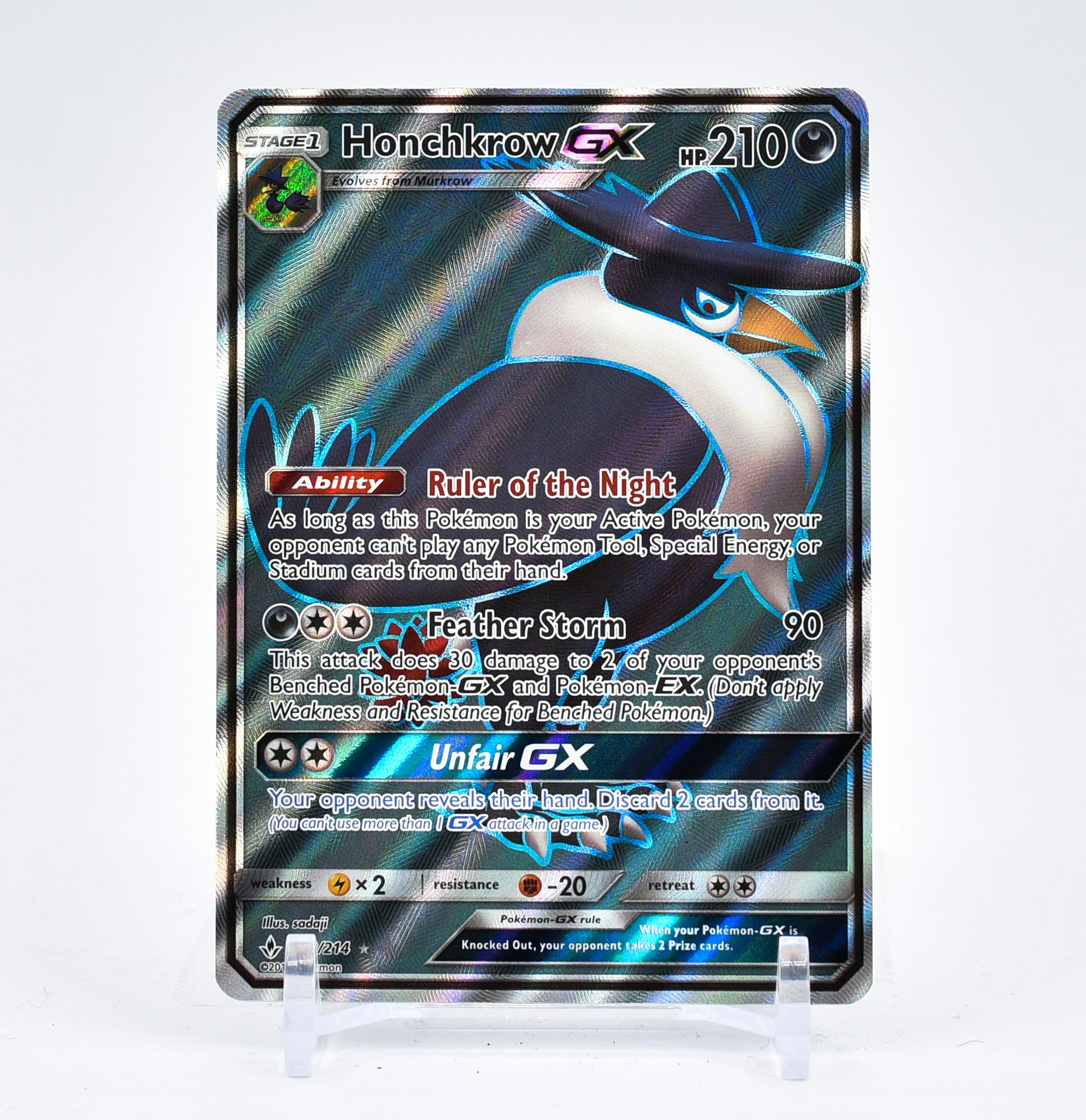 Honchkrow GX - 202/214 Unbroken Bonds FULL ART Pokemon - NM/MINT