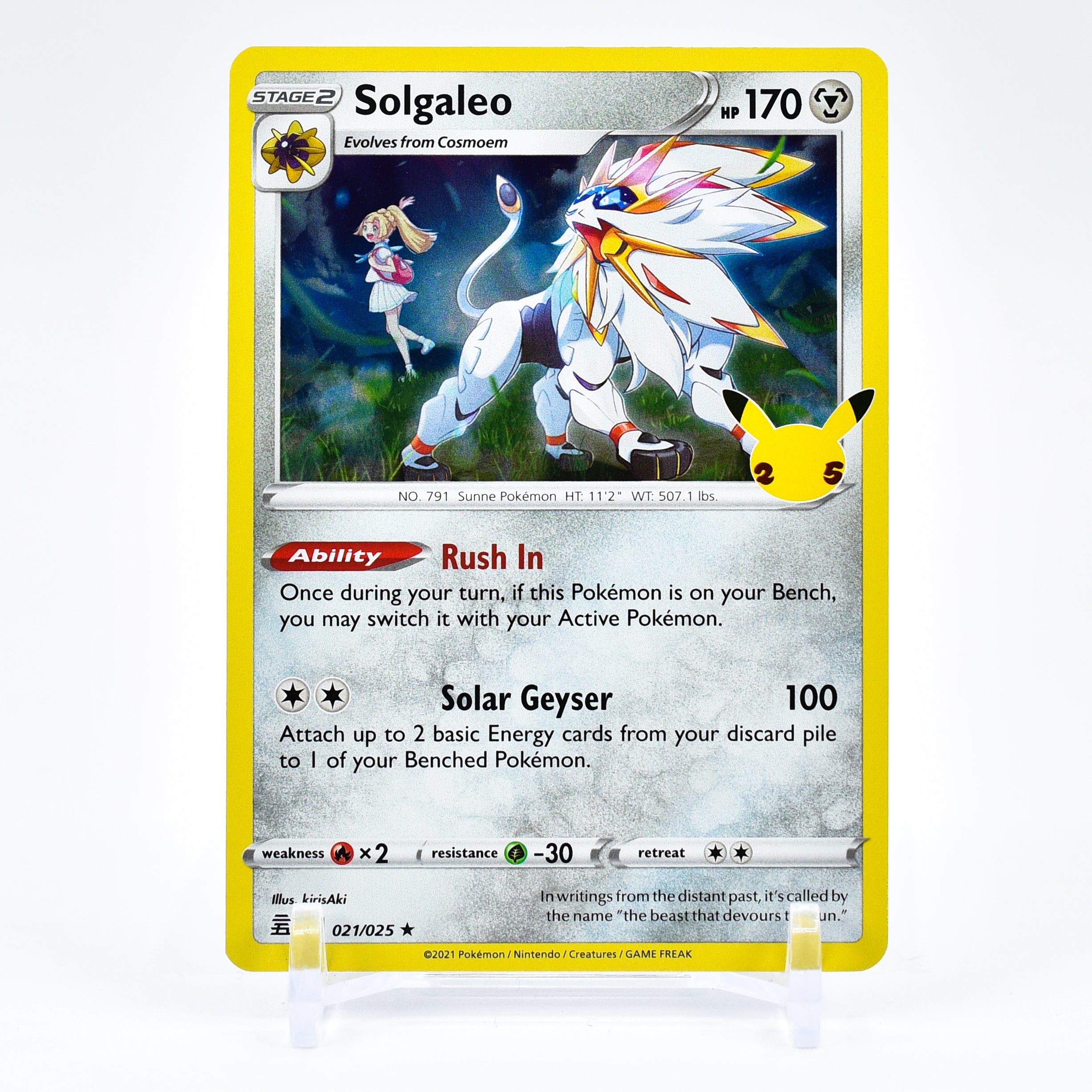 Solgaleo - 021/025 Celebrations 25th Anniversary Holo Rare Pokemon - NM/MINT