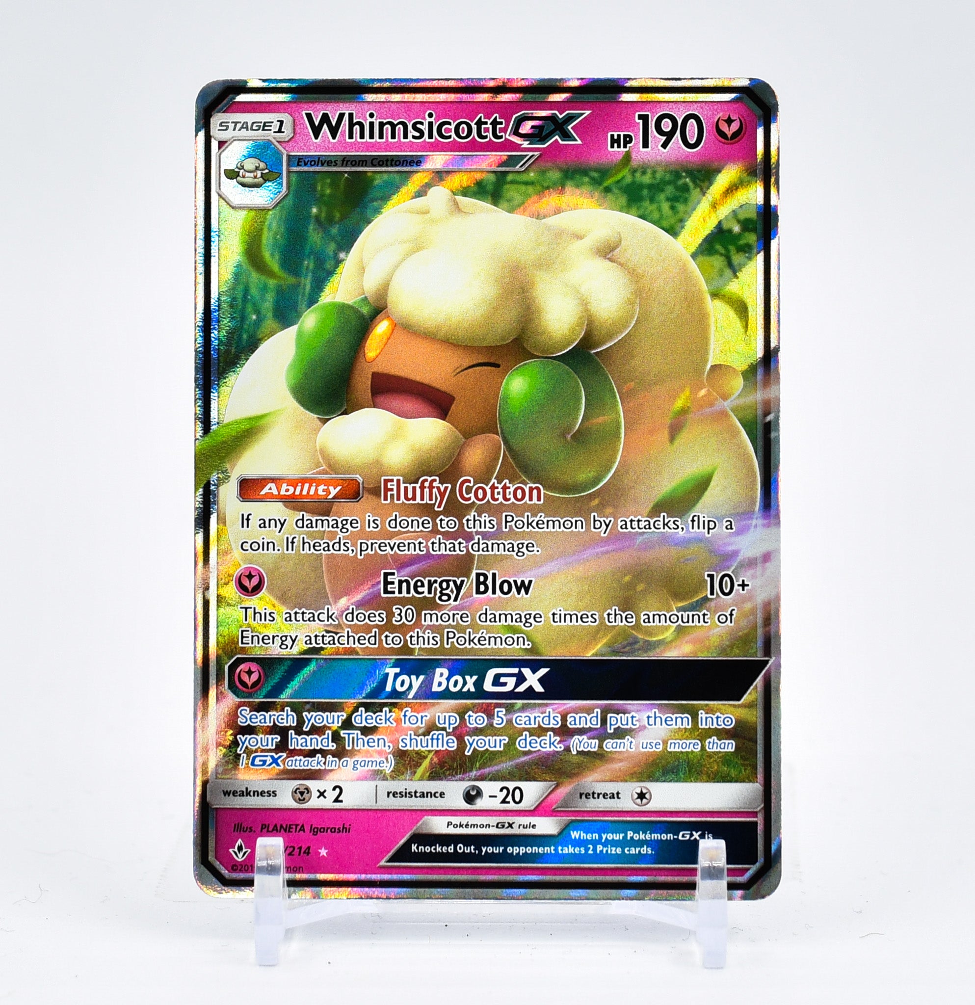 Whimsicott GX - 140/214 Unbroken Bonds Ultra Rare Pokemon - NM/MINT