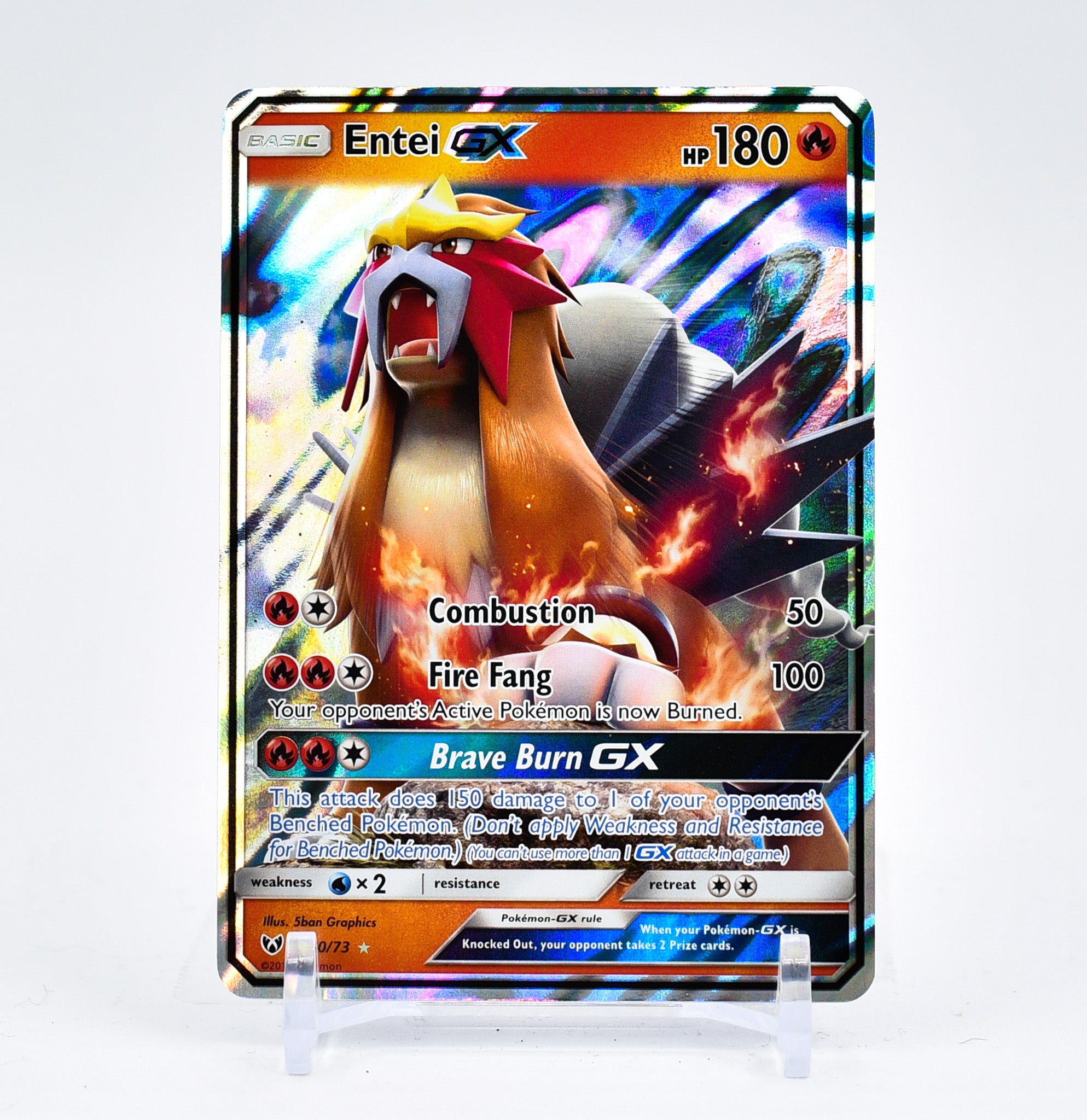 Entei GX - 10/73 Shining Legends Ultra Rare Pokemon - NM/MINT