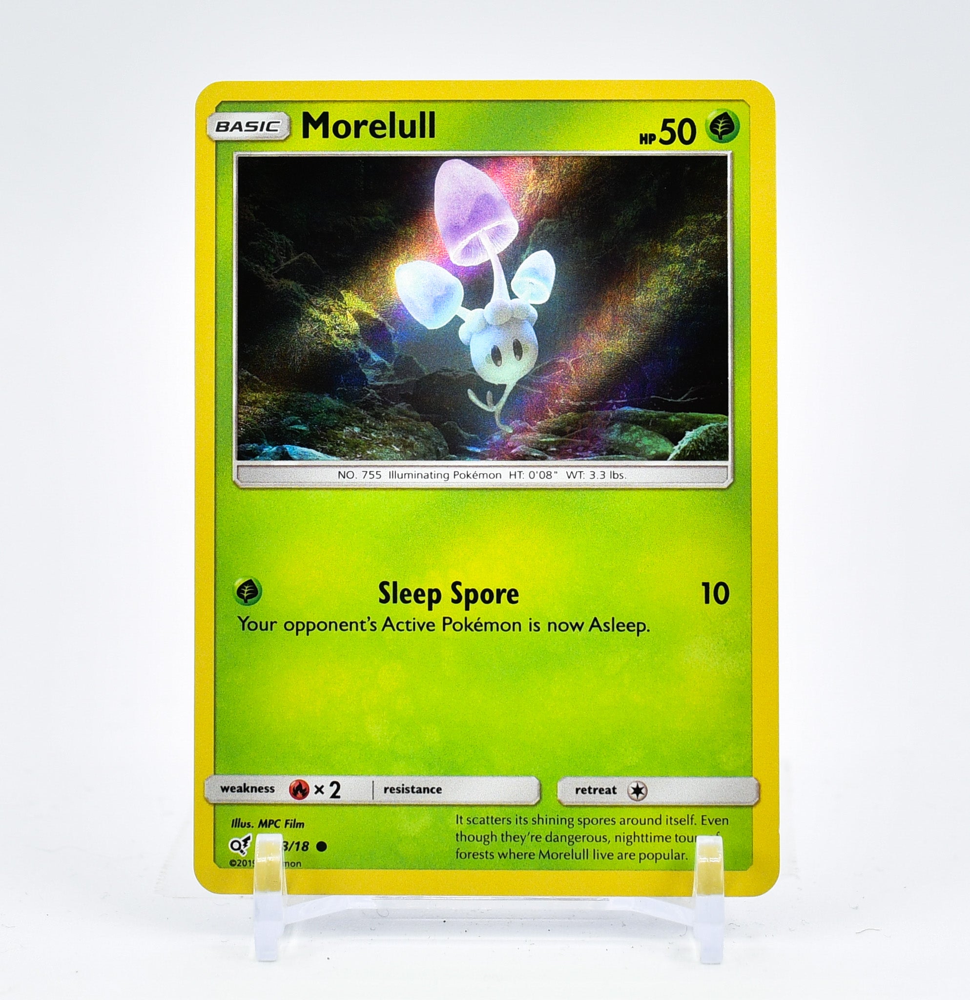 Morelull - 3/18 Detective Pikachu Holo Rare Pokemon - NM/MINT