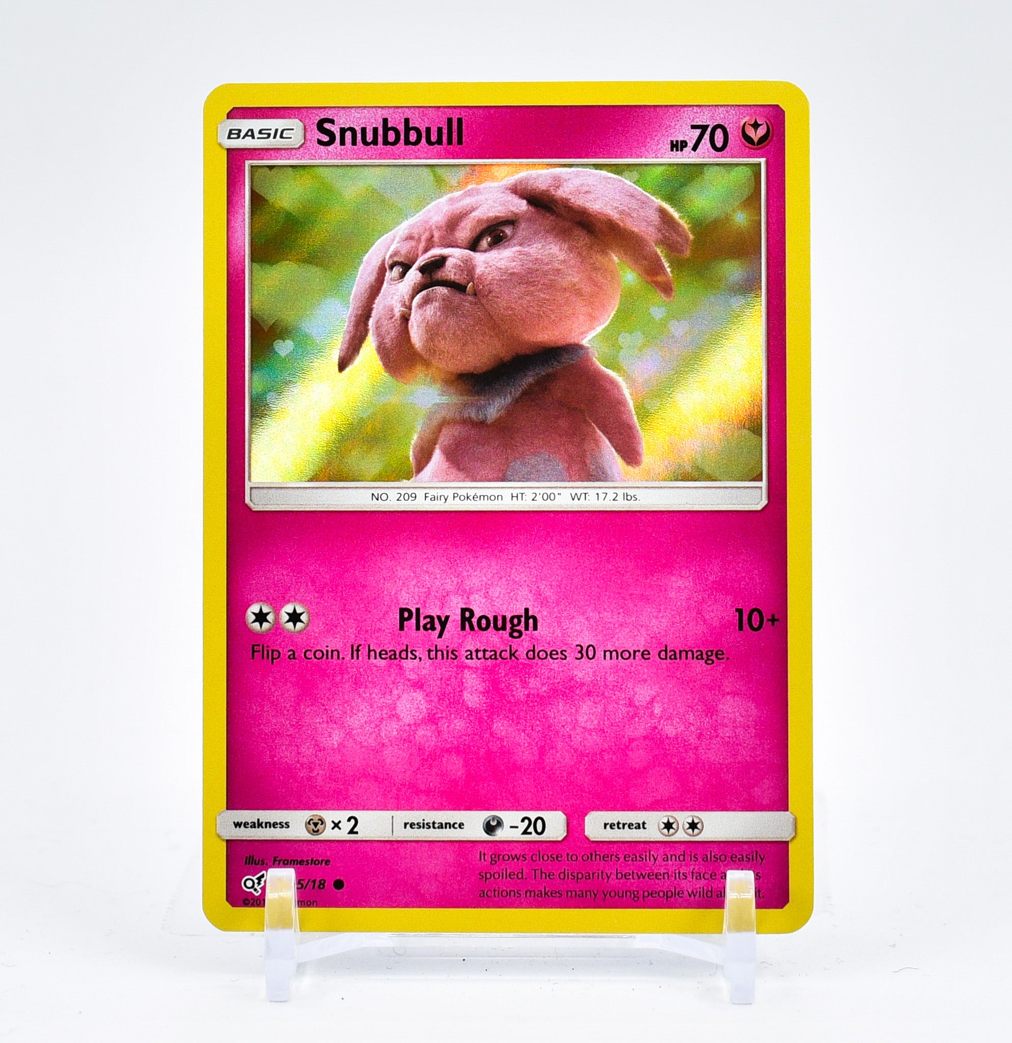 Snubull - 15/18 Detective Pikachu Holo Rare Pokemon - NM/MINT