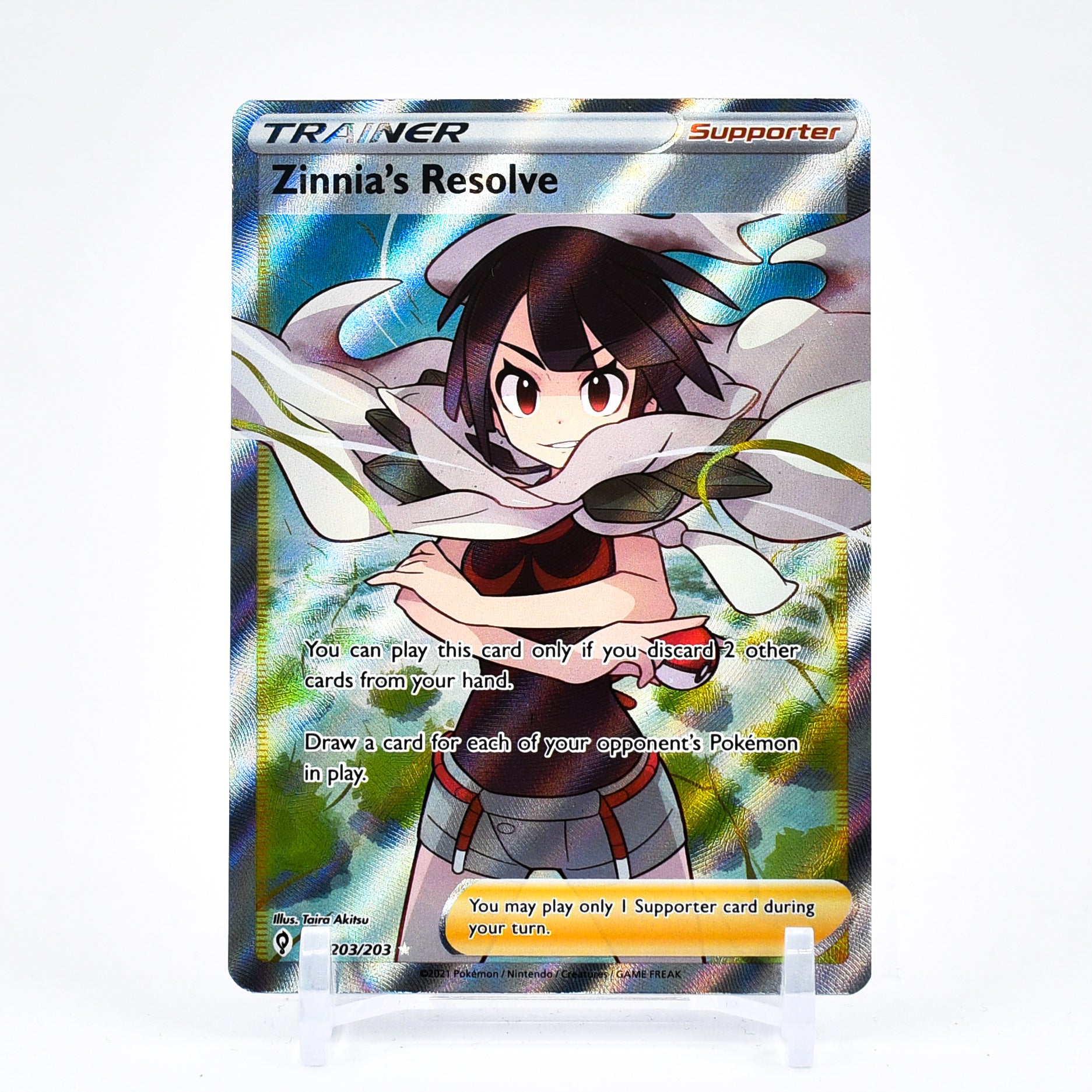 Zinnia's Resolve - 203/203 Evolving Skies FULL ART Trainer - NM/MINT