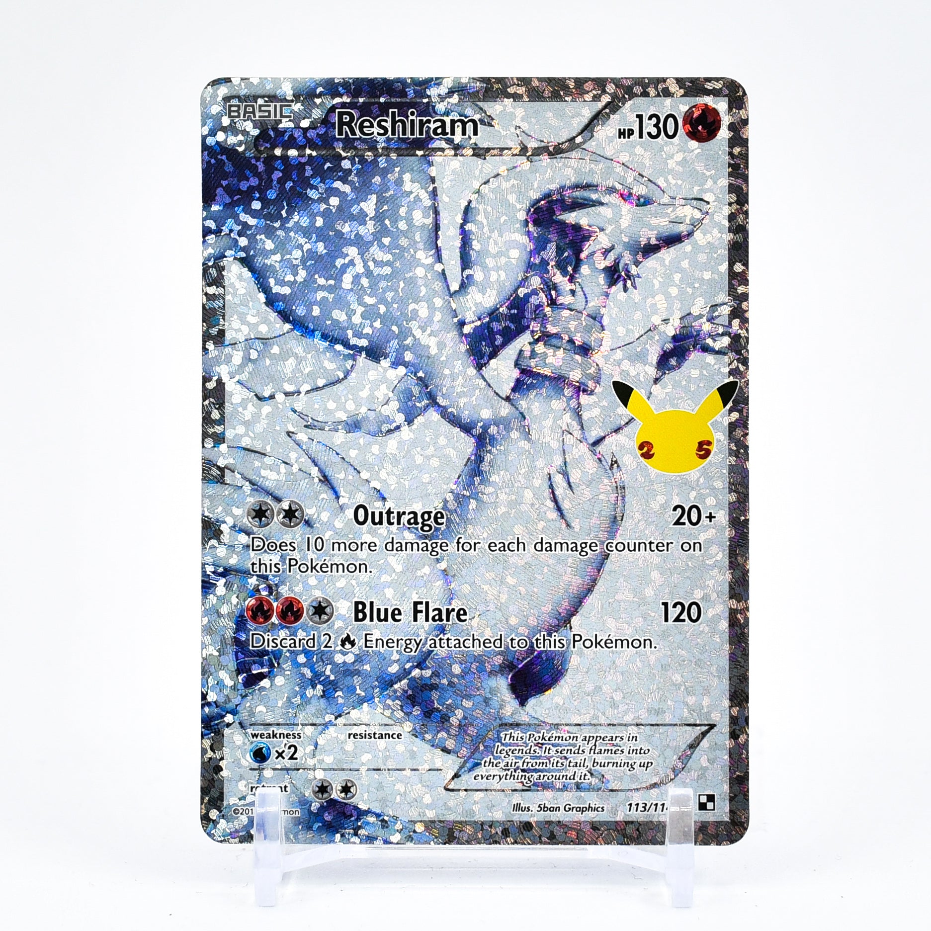 Reshiram - Celebrations 25th Anniversary FULL ART Classic Collection Pokemon - NM/MINT