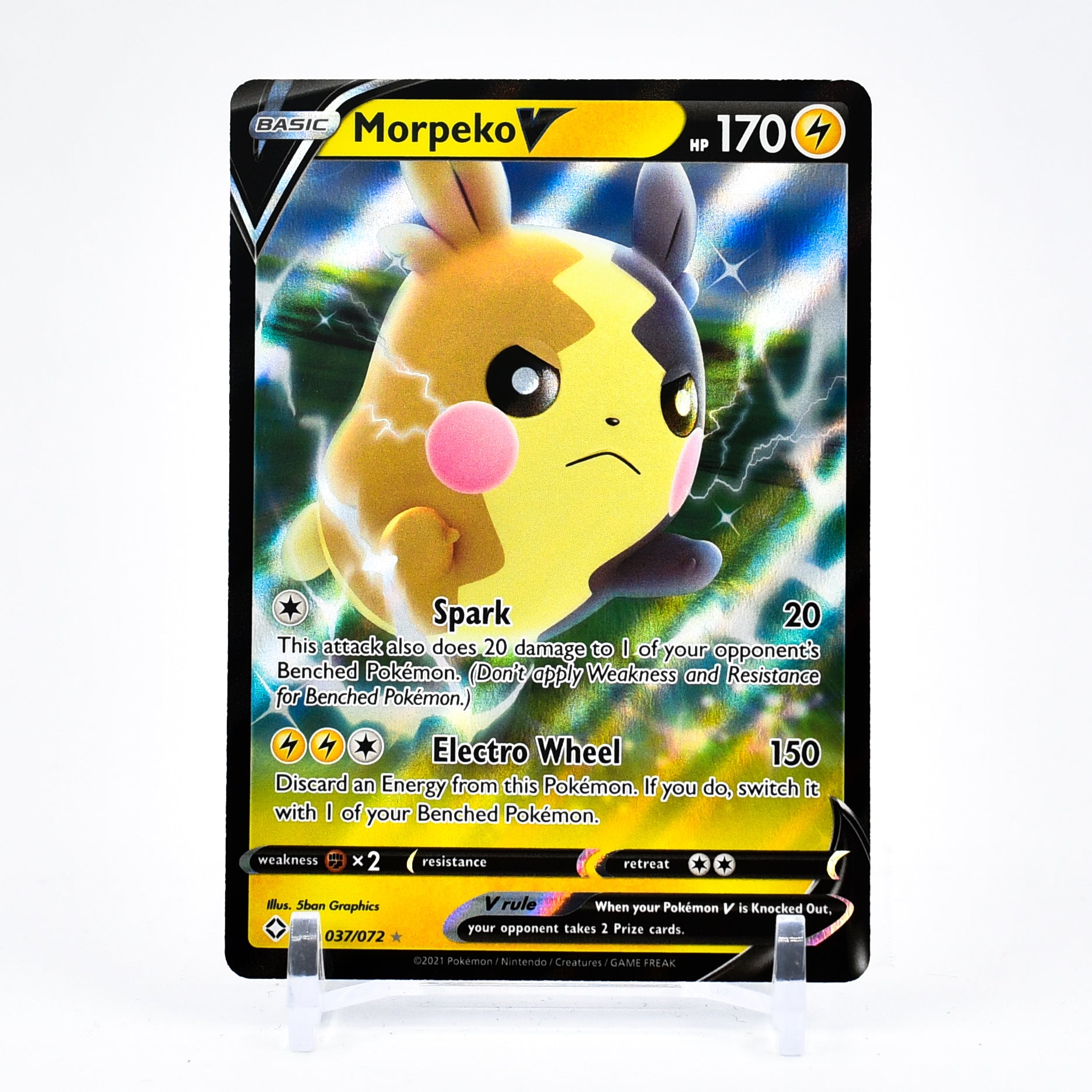 Morpeko V - 037/072 Shining Fates Ultra Rare Pokemon - NM/MINT