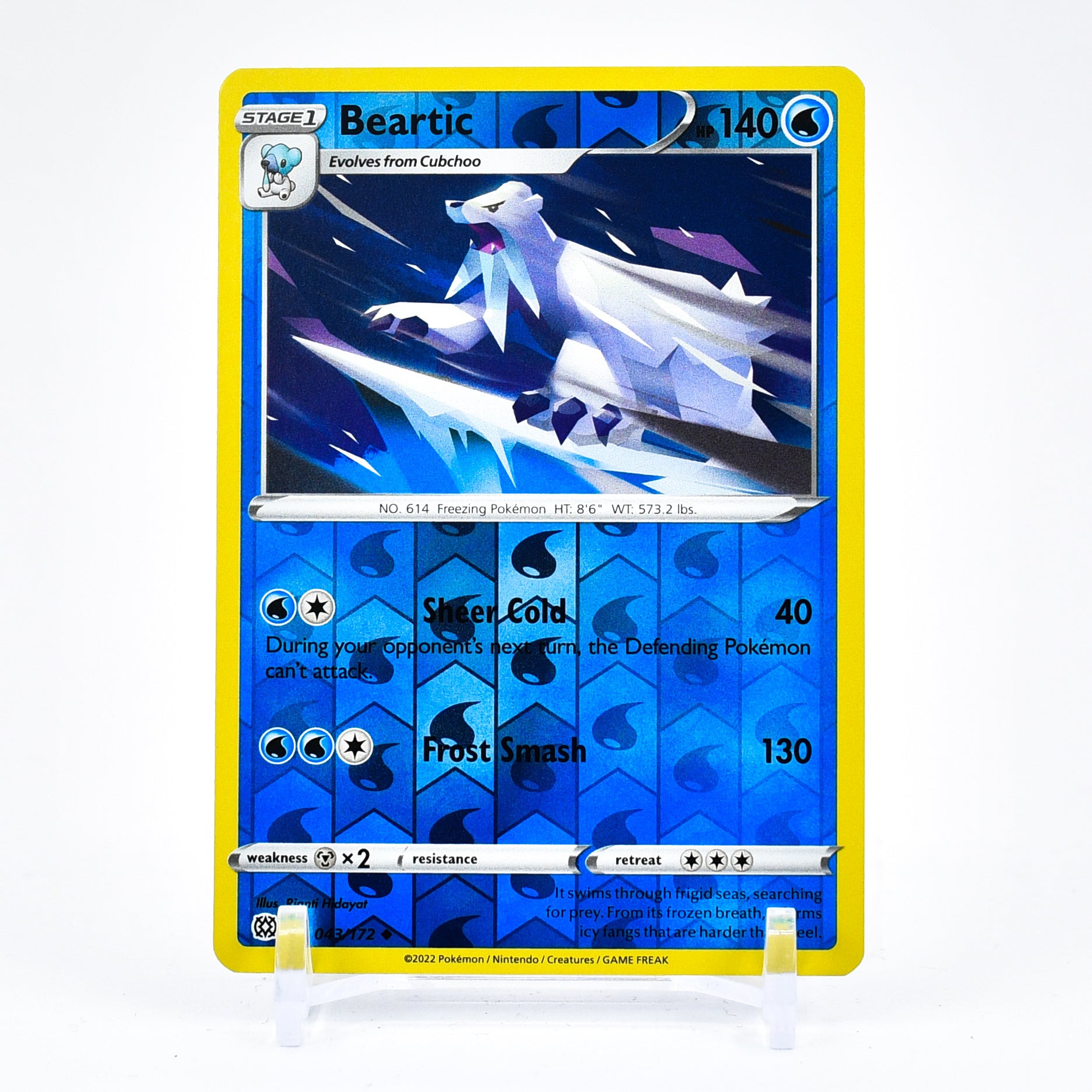 Beartic - 043/172 Brilliant Stars Reverse Holo Uncommon Pokemon - NM/MINT