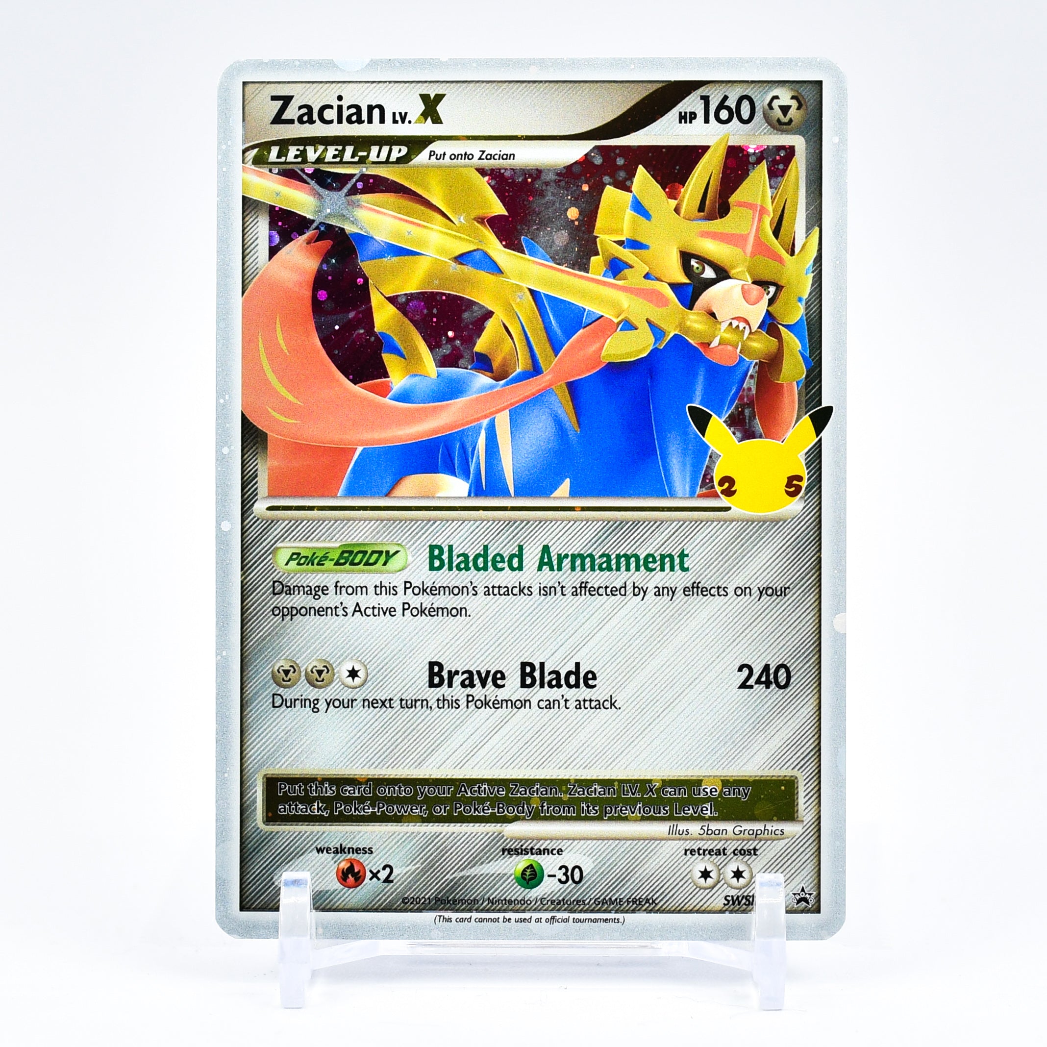 Zacian Lv. X - SWSH135 25th Anniversary Black Star Promo Pokemon - NM/MINT